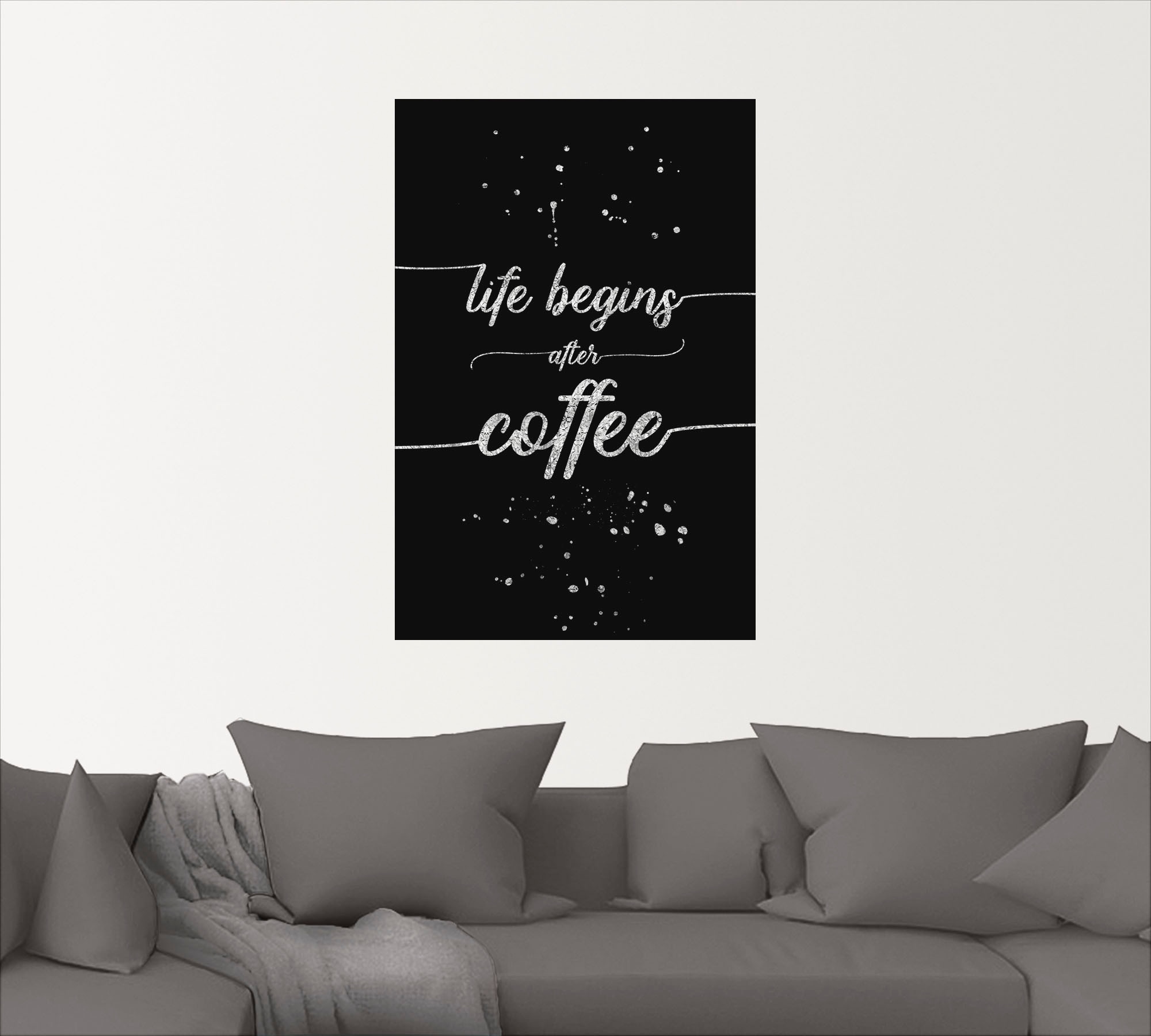 Artland Wandbild »Leben beginnt nach dem Kaffee«, Sprüche & Texte, (1 St.), als Alubild, Outdoorbild, Leinwandbild, Wandaufkleber, versch. Größen