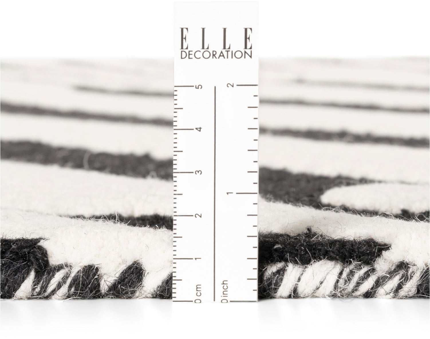 ELLE DECORATION Wollteppich »Flux« rechteckig 12 mm Höhe Wolle, Natur, Wohnzimmer, Schlafzimmer, Modern, Geometrisch, Streifen