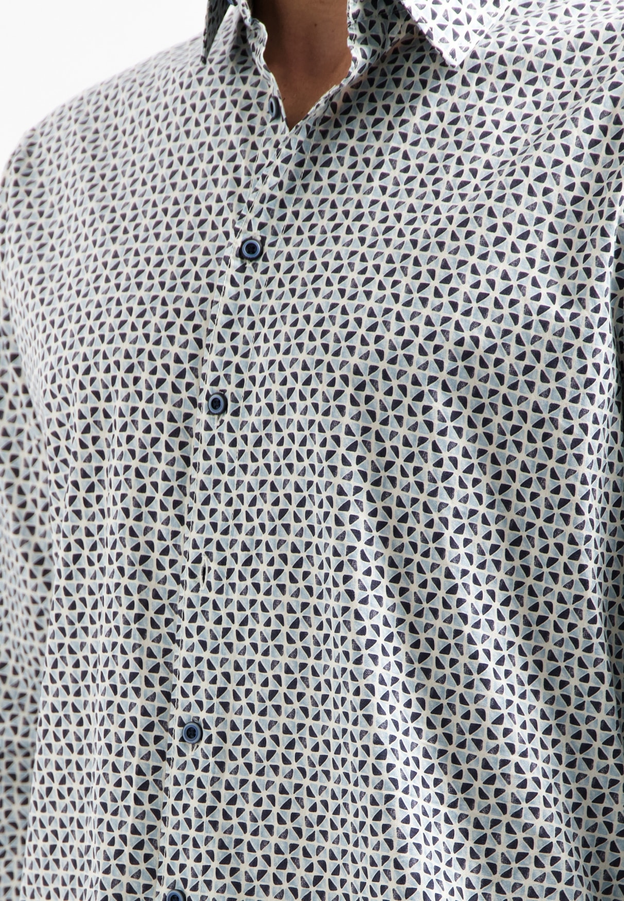 NO EXCESS Langarmhemd »No Excess Stretchhemd mit Print«