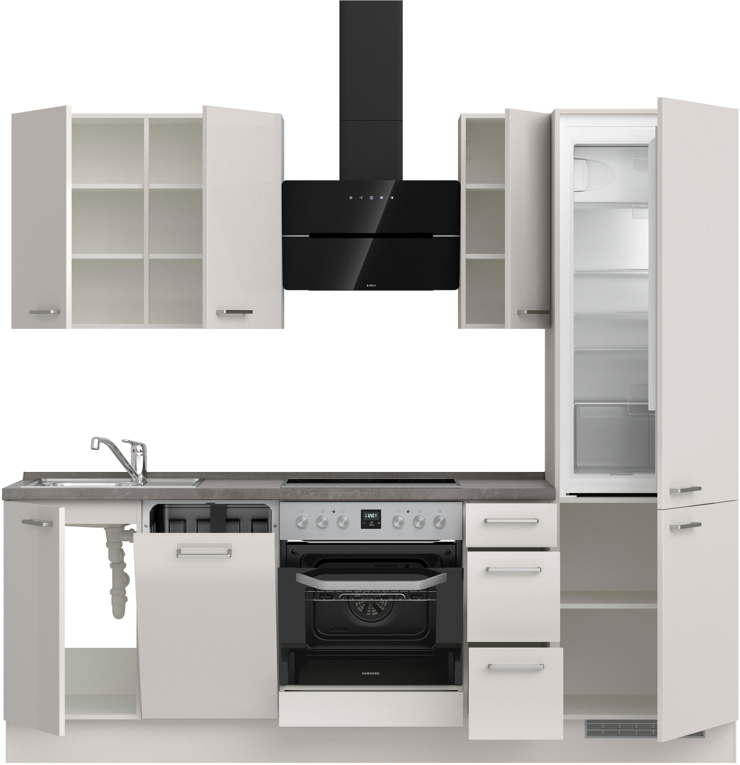 nobilia® Küchenzeile »"Flash II"«, vormontiert, Ausrichtung wählbar, Breite 240 cm, wahlw. mit E-Geräten