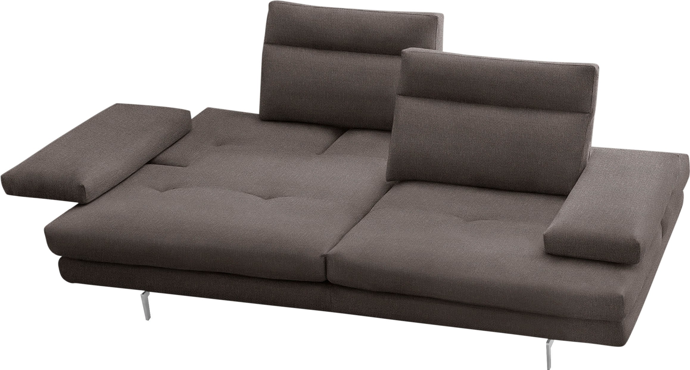CALIA ITALIA 3-Sitzer »Toby Wing, Designsofa mit hohem Sitzkomfort, bequem und elegant«, inklusive Sitztiefenverstellung, Füße in Chrom glänzend