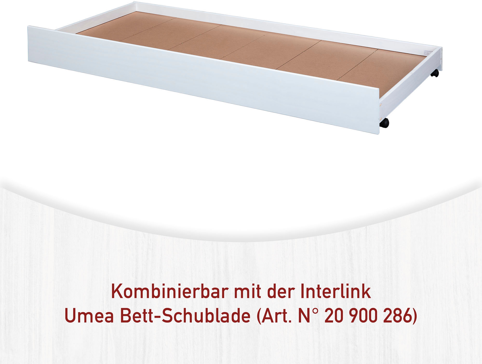 Inter Link Etagenbett »Sleepy Cloud, 90/140x200, Kiefer Massivholz, Weiss lackiert« 1 Stk. tlg. Inkl. 2 Lattenroste, Leiter kann rechts oder links montiert werden
