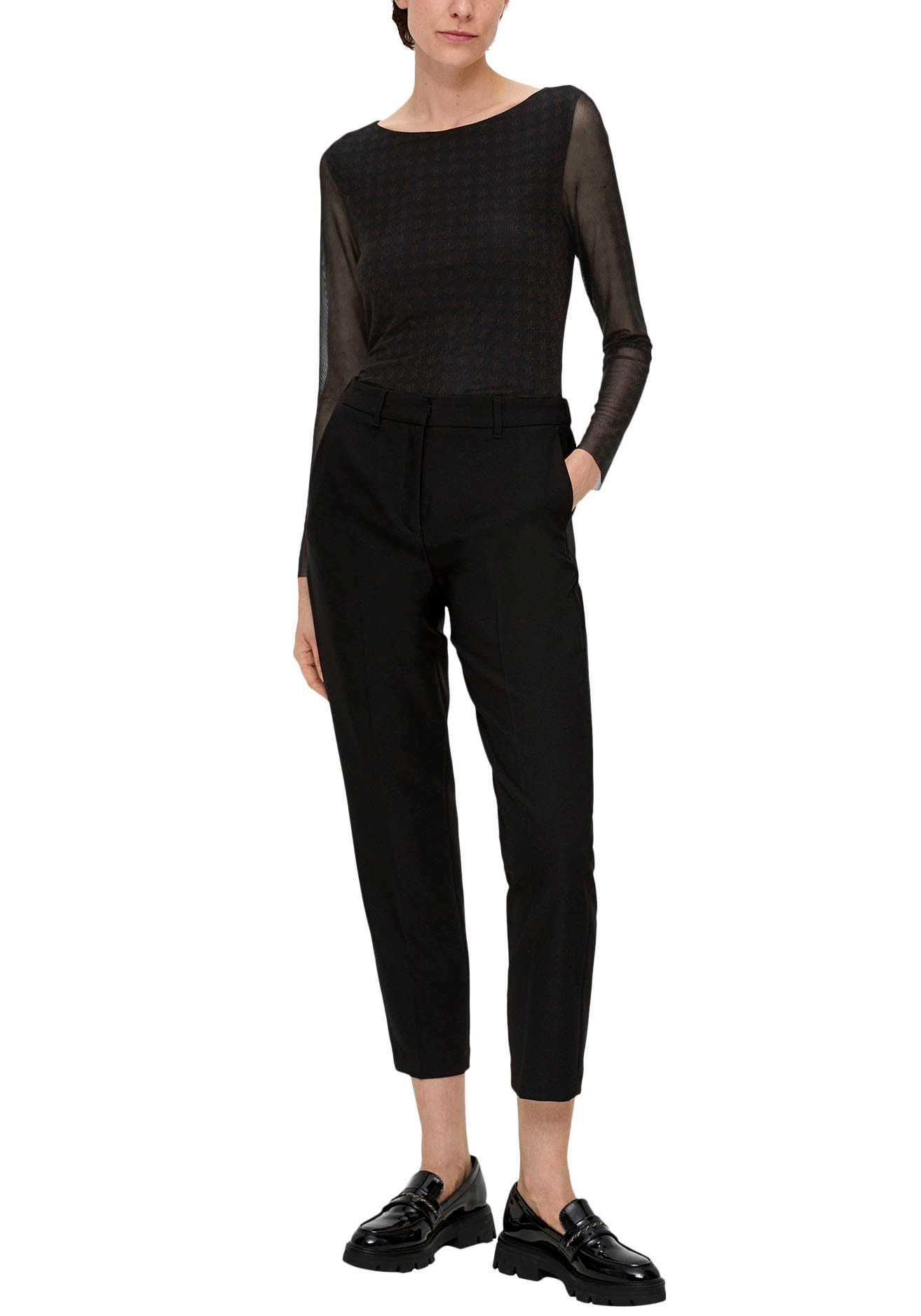 s.Oliver BLACK LABEL Longsleeve, mit Allover-Druck
