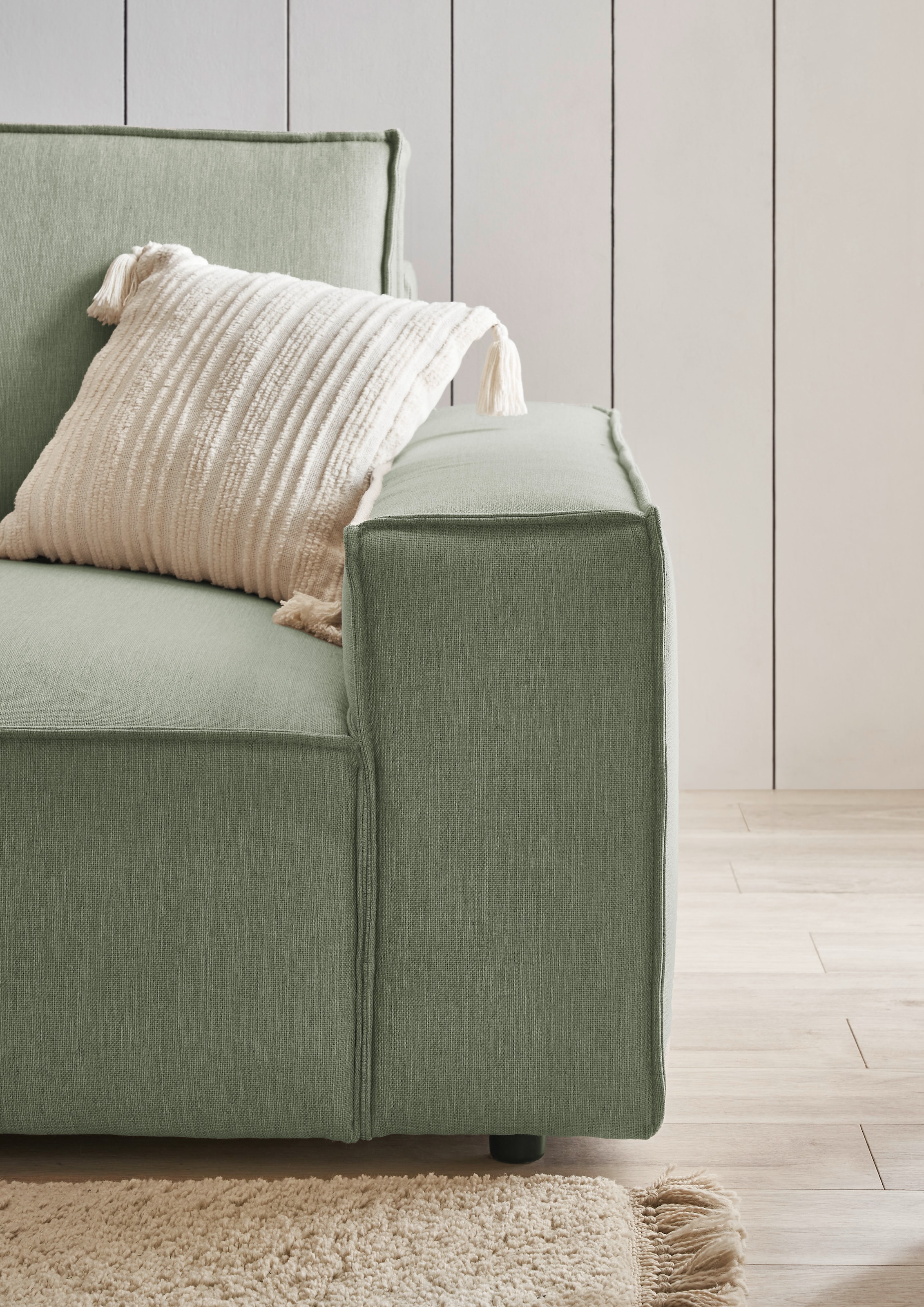 Home affaire Ecksofa »NEU: SHERWOOD XXL 284, Big-Sofa L-Form, tiefe Sitzfläche 95 cm, Cord«, Recamiere rechts/links, als Schlafsofa stellbar, Cord u. Leinenoptik