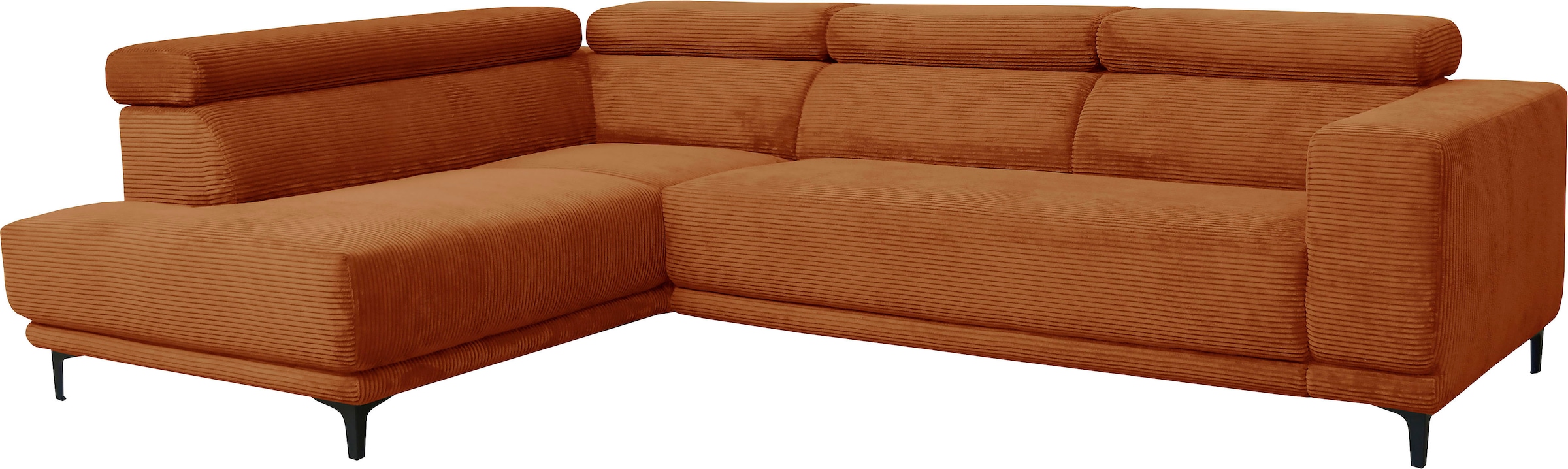alina Ecksofa »Hikari«, wahlweise mit Sitzvorzug, in modernem Cordstoff, Breite 276 cm