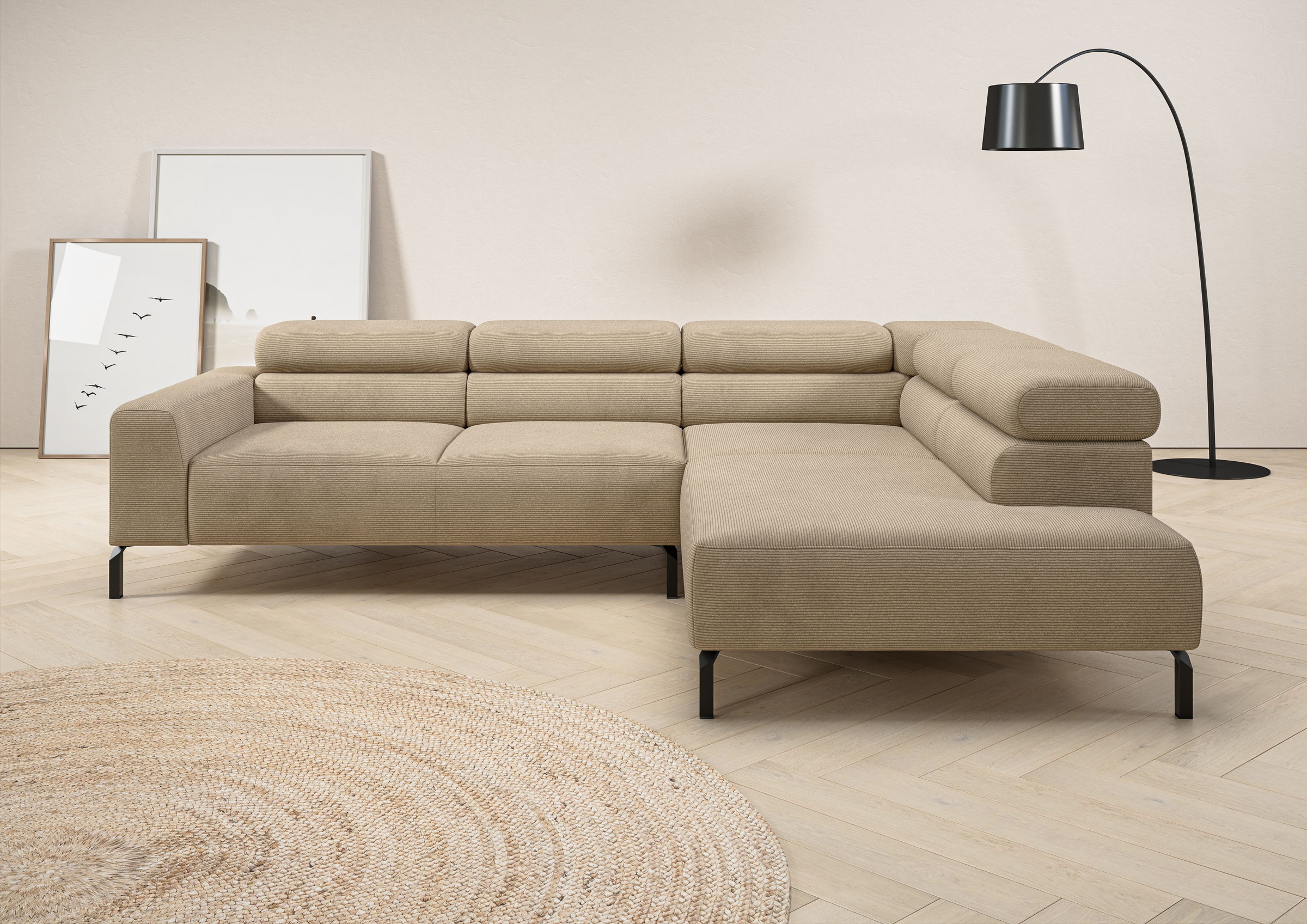 PLACES OF STYLE Ecksofa »Antonelli, L-Form, inkl. Kopfteilverstellung, Brei günstig online kaufen