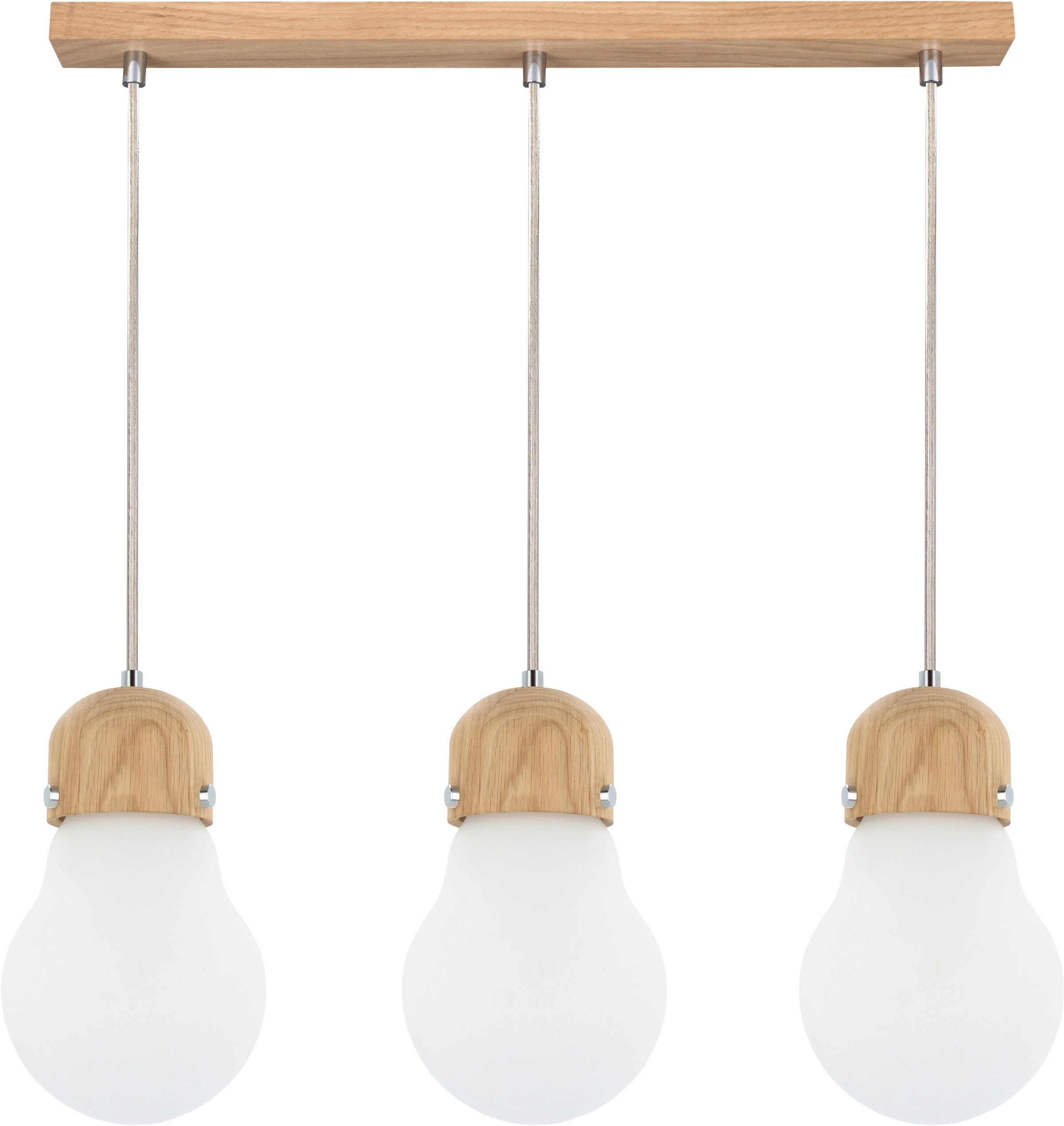 BRITOP LIGHTING Pendelleuchte »BULB WOOD«, 3 flammig, Leuchtmittel E27   oh günstig online kaufen