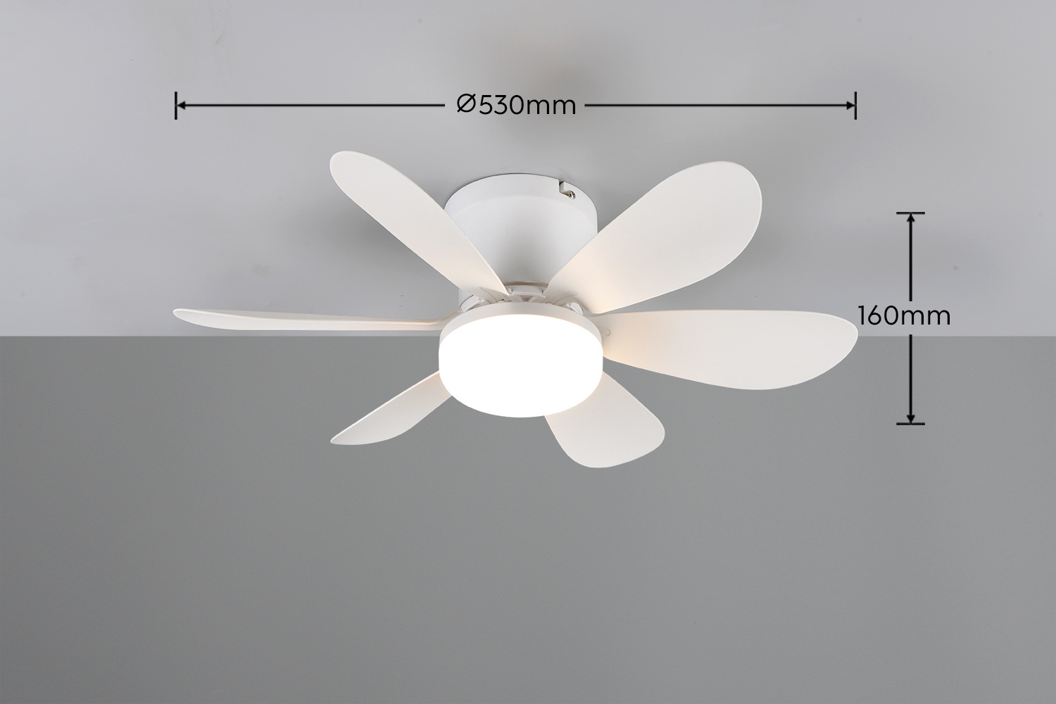REALITY Leuchten LED Deckenleuchte »LUND mit Ventilator, Deckenventilator mit Licht inkl Fernbedienung«, 1 flammig, Leuchtmittel LED-Board | LED fest integriert, 3 Geschwindigkeiten Timer Vor- & Rücklauf LED dimmbar CCT Nachtlicht