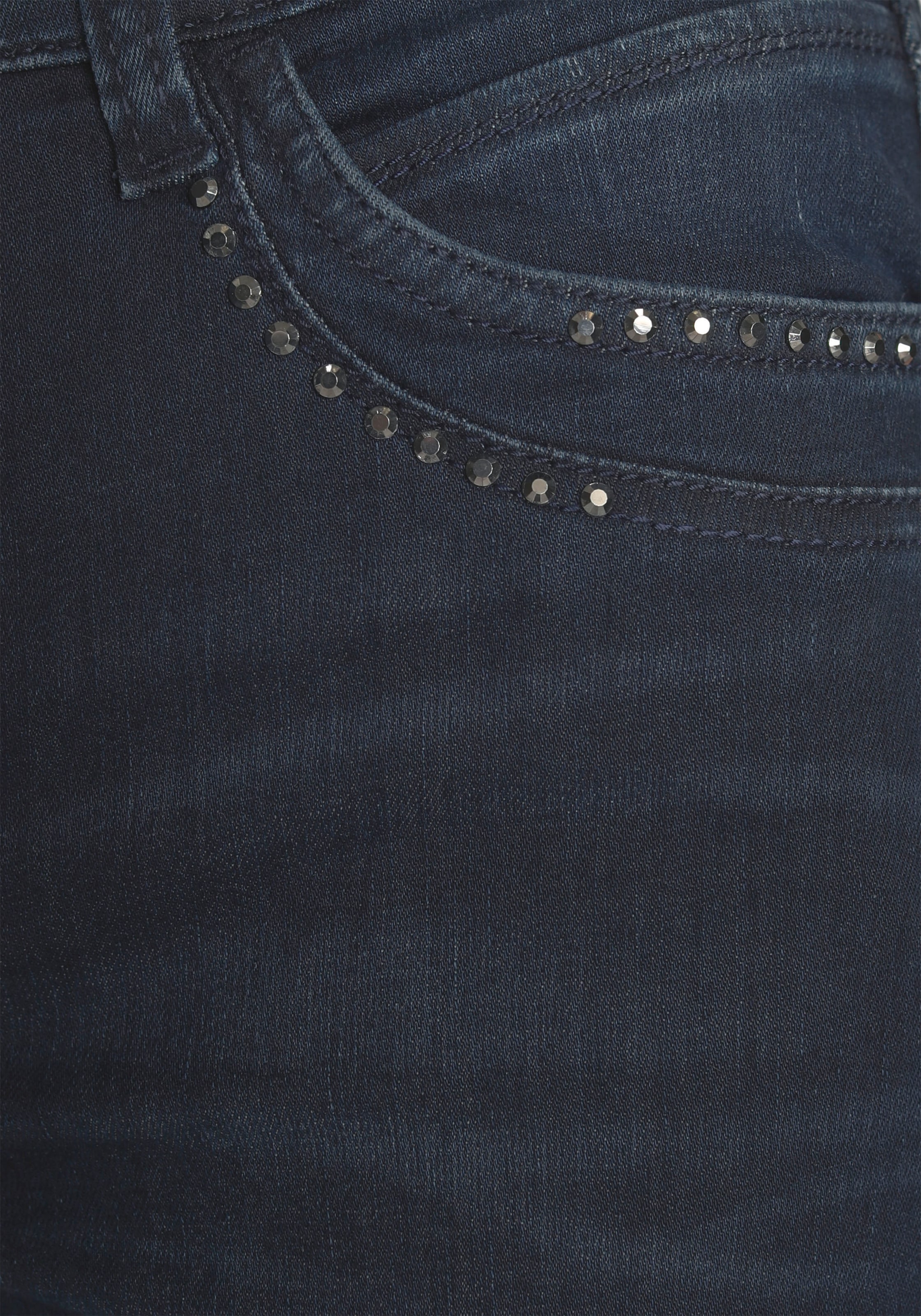 MAC Gerade Jeans »Mel-Glitter«, Mit Nietenbesatz an den vorderen Taschen