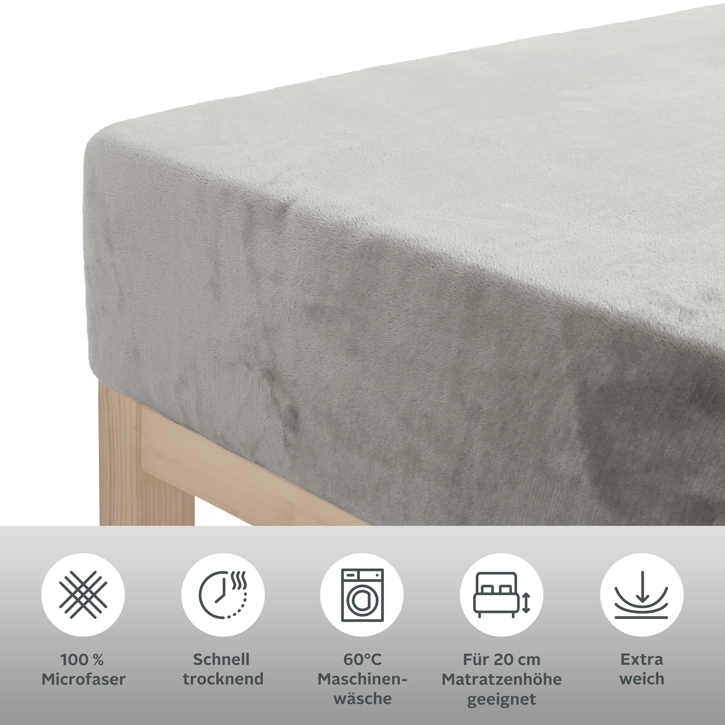 my home Bettlaken »Desner3« Mikrofaser, für Matratzen bis 20cm Höhe, Cashmere-Touch, Bettlaken