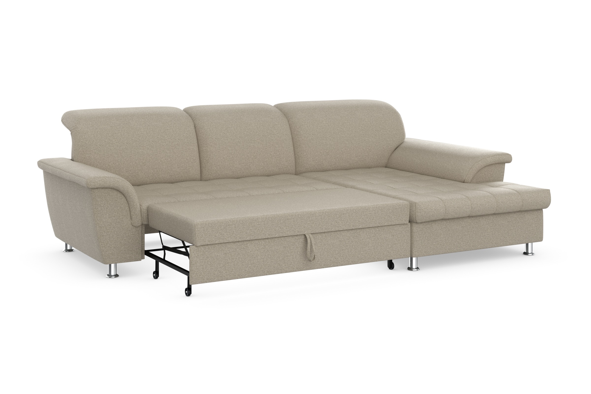 DOMO collection Ecksofa Franzi, wahlweise mit Bettfunktion, Bettkasten und Kopfteilverstellung