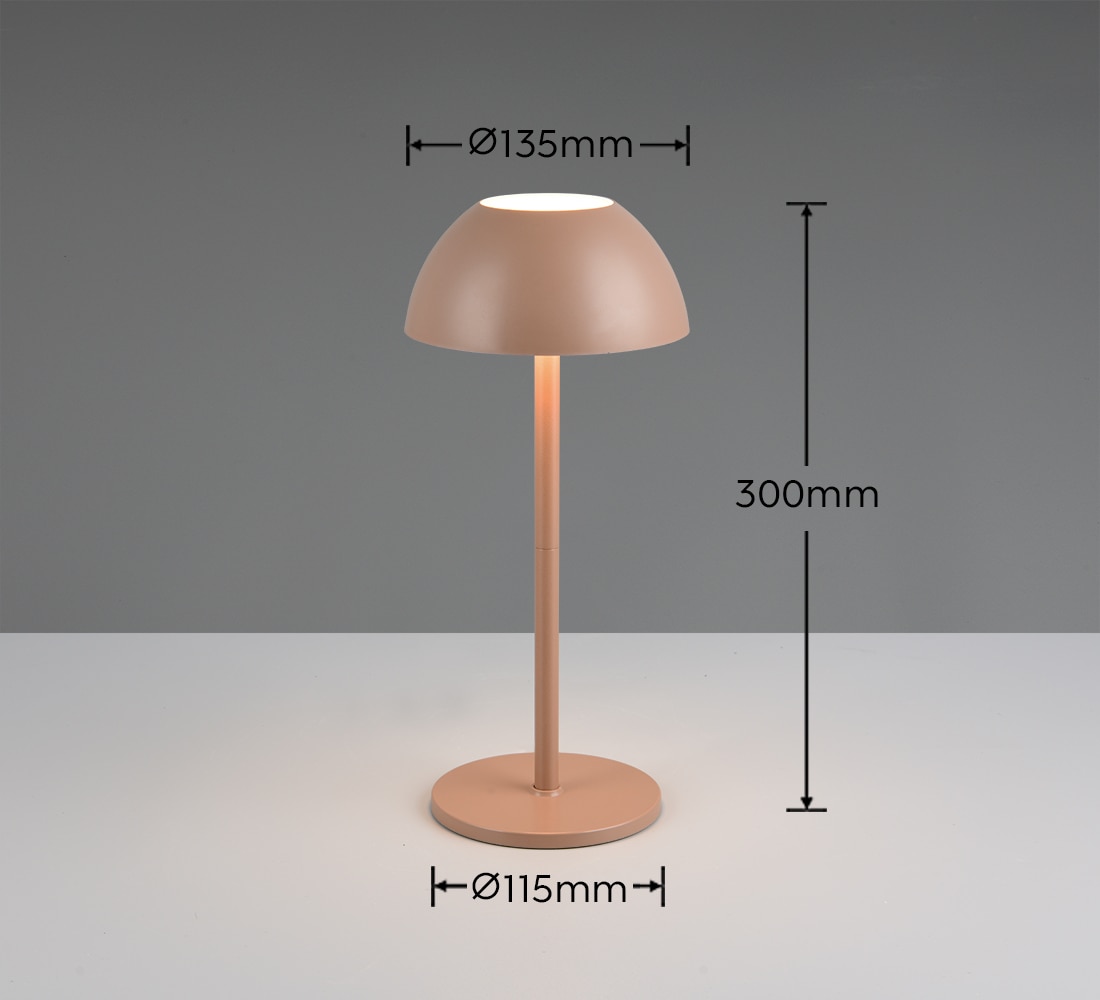 my home LED Außen-Tischleuchte »Abbey Tischleuchte (Stück)«, 1 flammig, Leuchtmittel LED-Board | LED fest integriert, Outdoor Akku Tischlampe Pilzdesign, USB-C, 4-fach Touch Dimmer, IP54