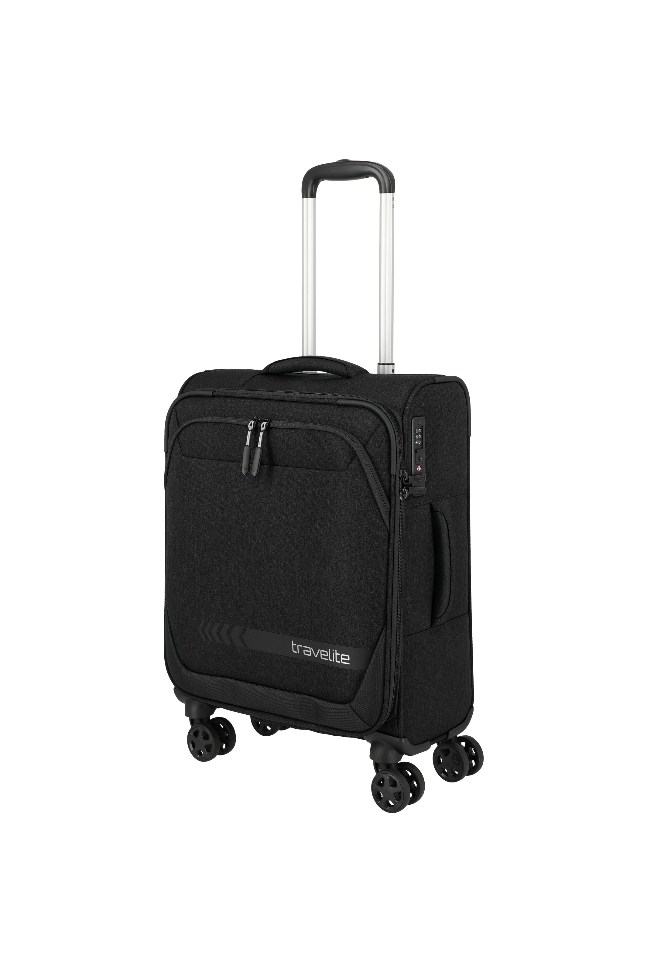 travelite Handgepäckkoffer »KICK OFF Reisekoffer« 37 l 4 Rollen 4 Doppelrollen, Außentaschen und Packgurte – leicht und robust
