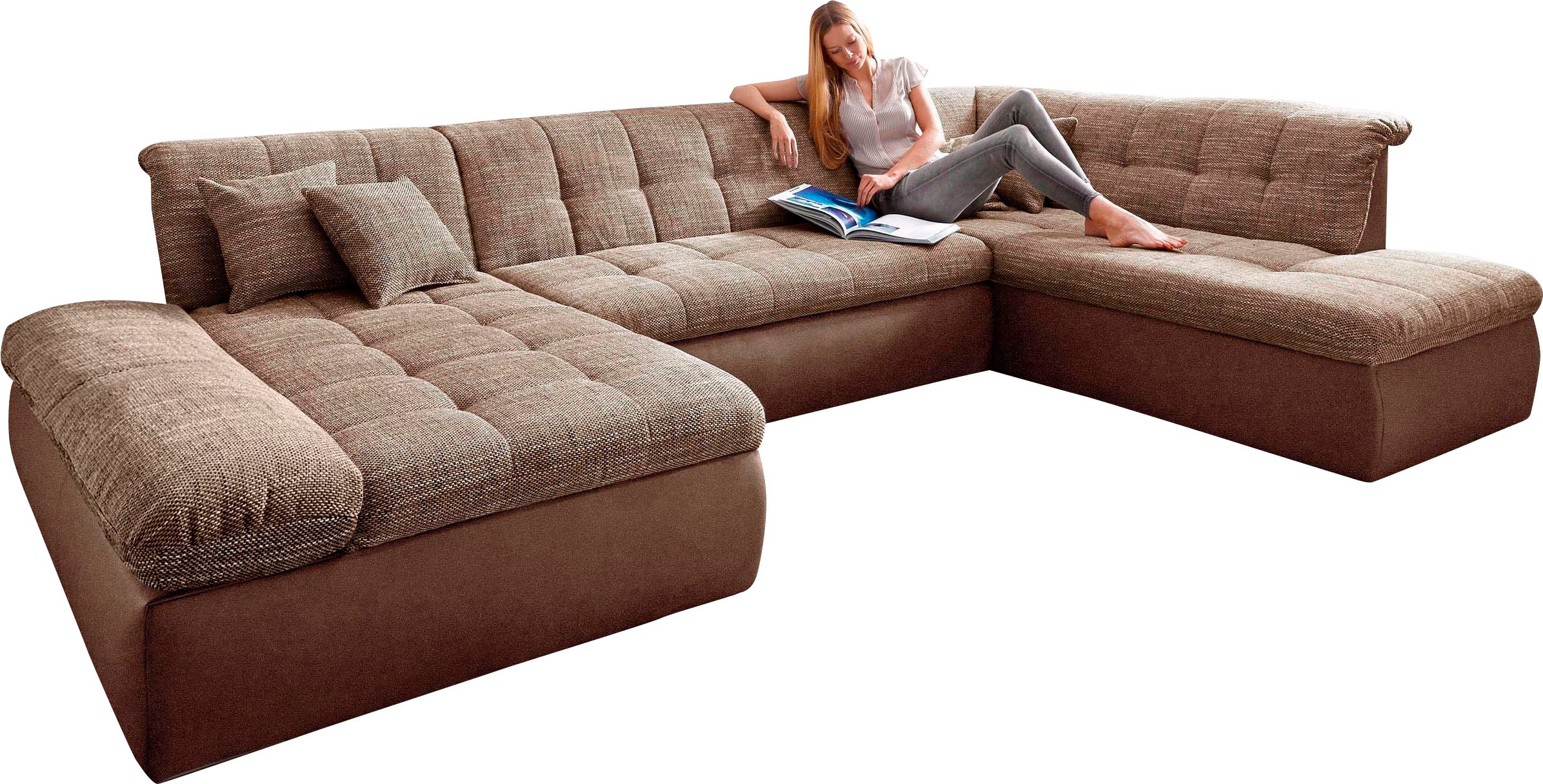 DOMO collection Wohnlandschaft »Moric U-Form, auch in Cord, Breite 353cm, v günstig online kaufen