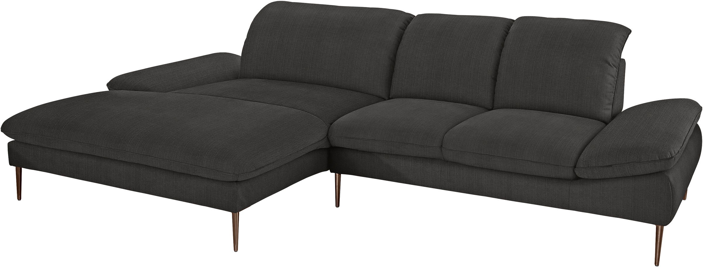 W.SCHILLIG Ecksofa »enjoy&MORE, Designsofa, bequem, zeitlos und elegant, L-Form«, Sitztiefenverstellung, Füße bronze pulverbeschichtet, Breite 310 cm