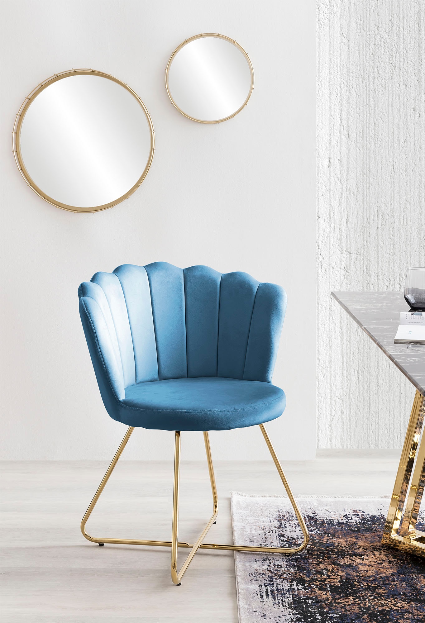 SalesFever Polsterstuhl, (Set), 2 St., Samt, Muschel-Design günstig online kaufen
