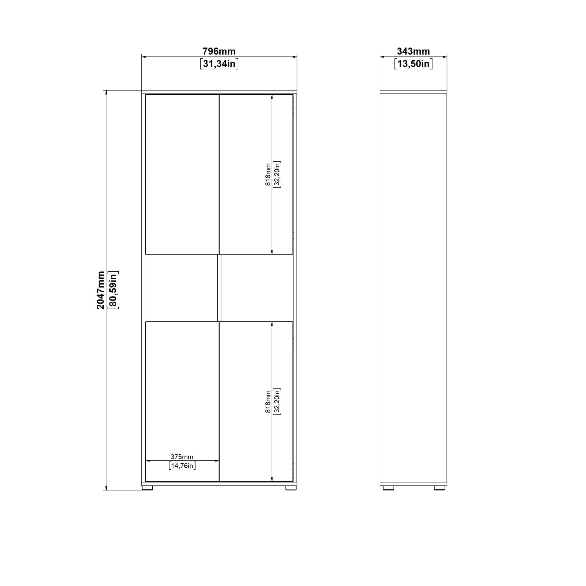 INOSIGN Aktenschrank »Sign Aktenregal, Bücherregal, Standregal,«, Merkzweckschrank, 2 Fächer, 4 Einlegeböden, Breite/Höhe 80/200 cm