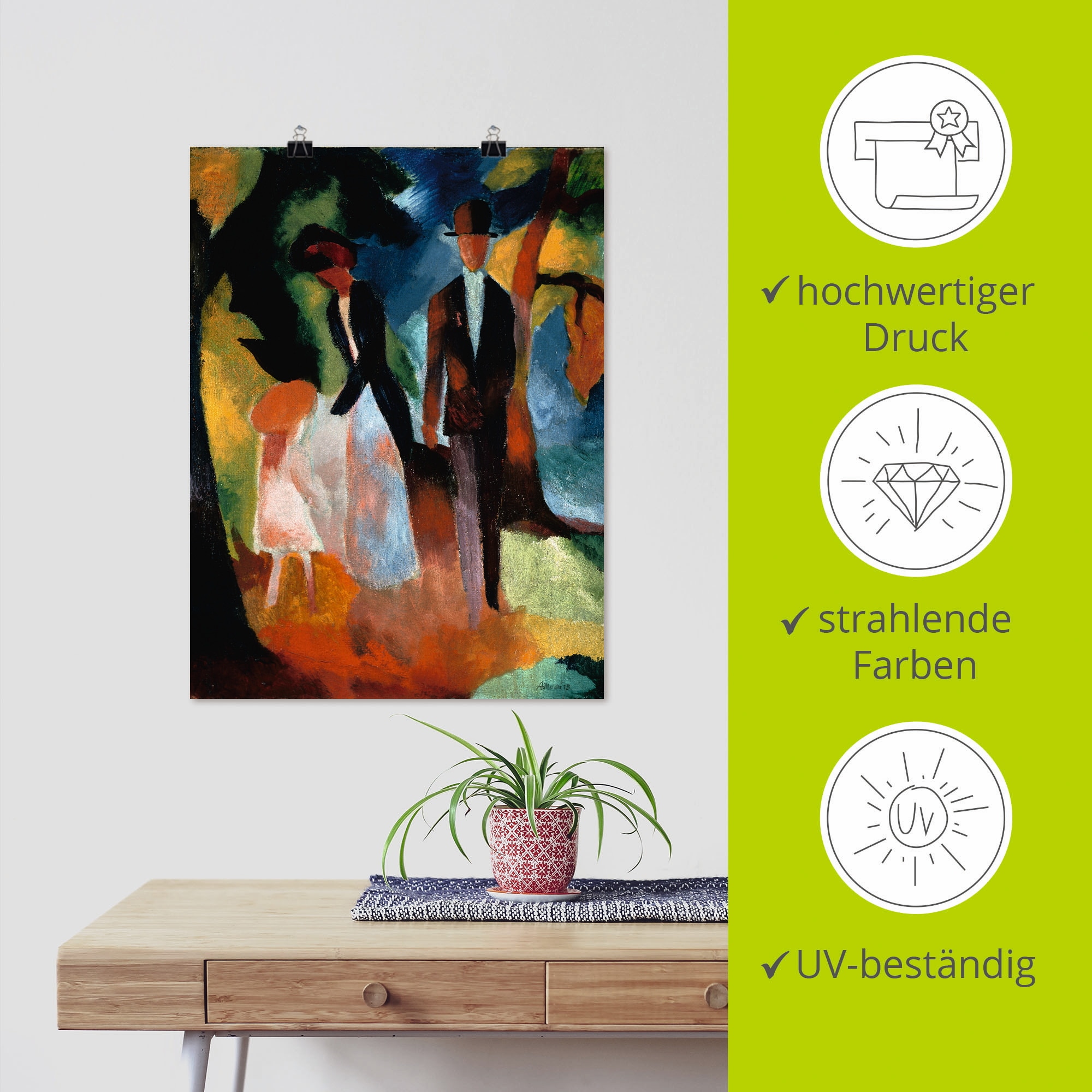 Artland Kunstdruck »Leute am blauen See«, Paar, (1 St.), als Leinwandbild, Wandaufkleber oder Poster in versch. Größen