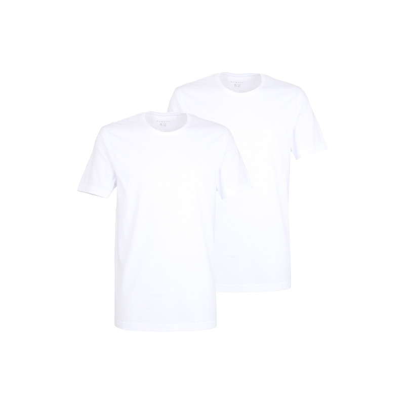 BUGATTI T-Shirt »Bari« 2er Pack, Rundhalsausschnitt, Kurzarm, basic, Baumwolle, weich, bequem weiß-hell-uni 54 54 Herren T-Shirt von Bugatti