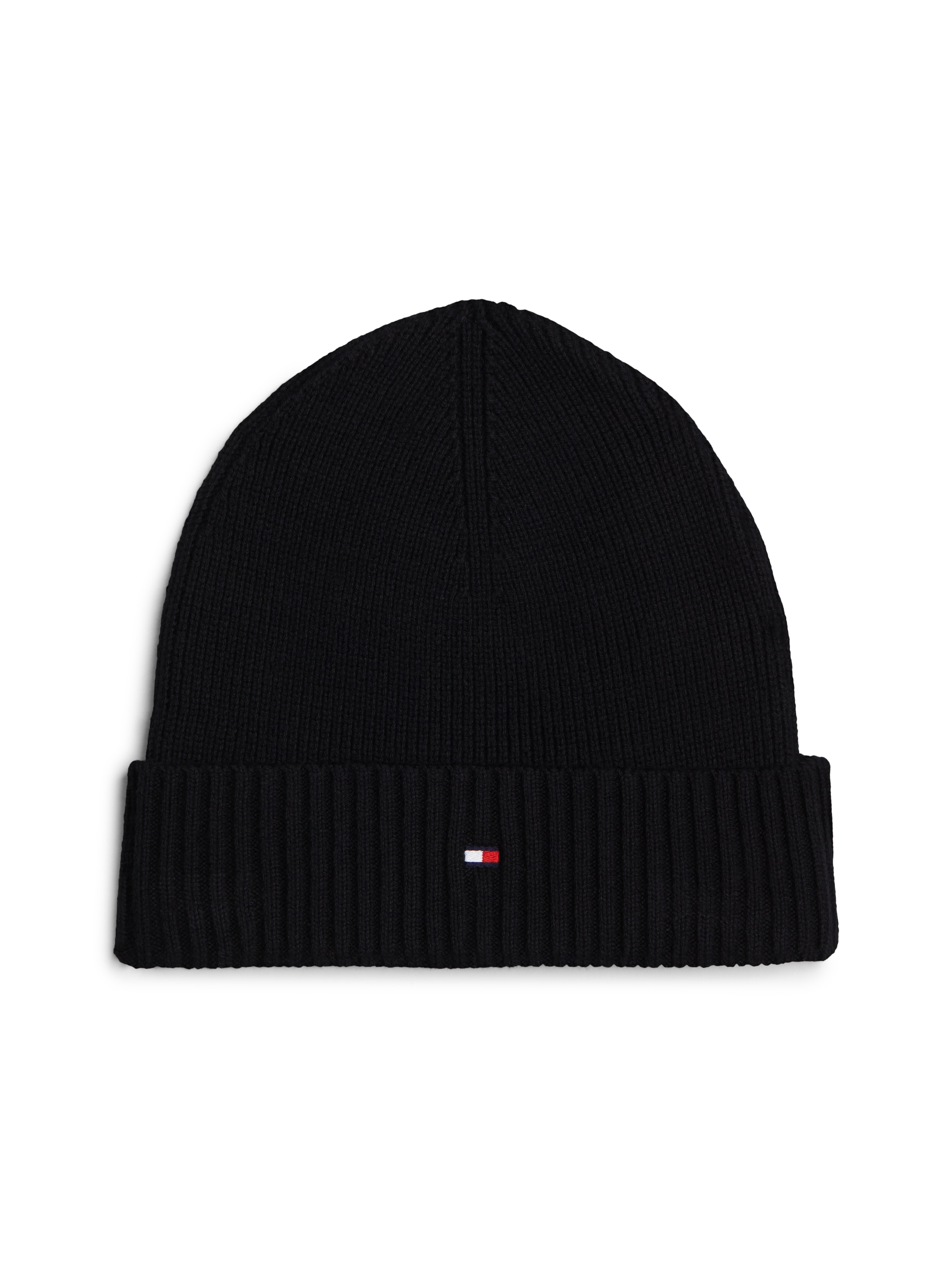 Tommy Hilfiger Strickmütze »TH FLAG PIMA COTTON BEANIE«, mit Logostickerei