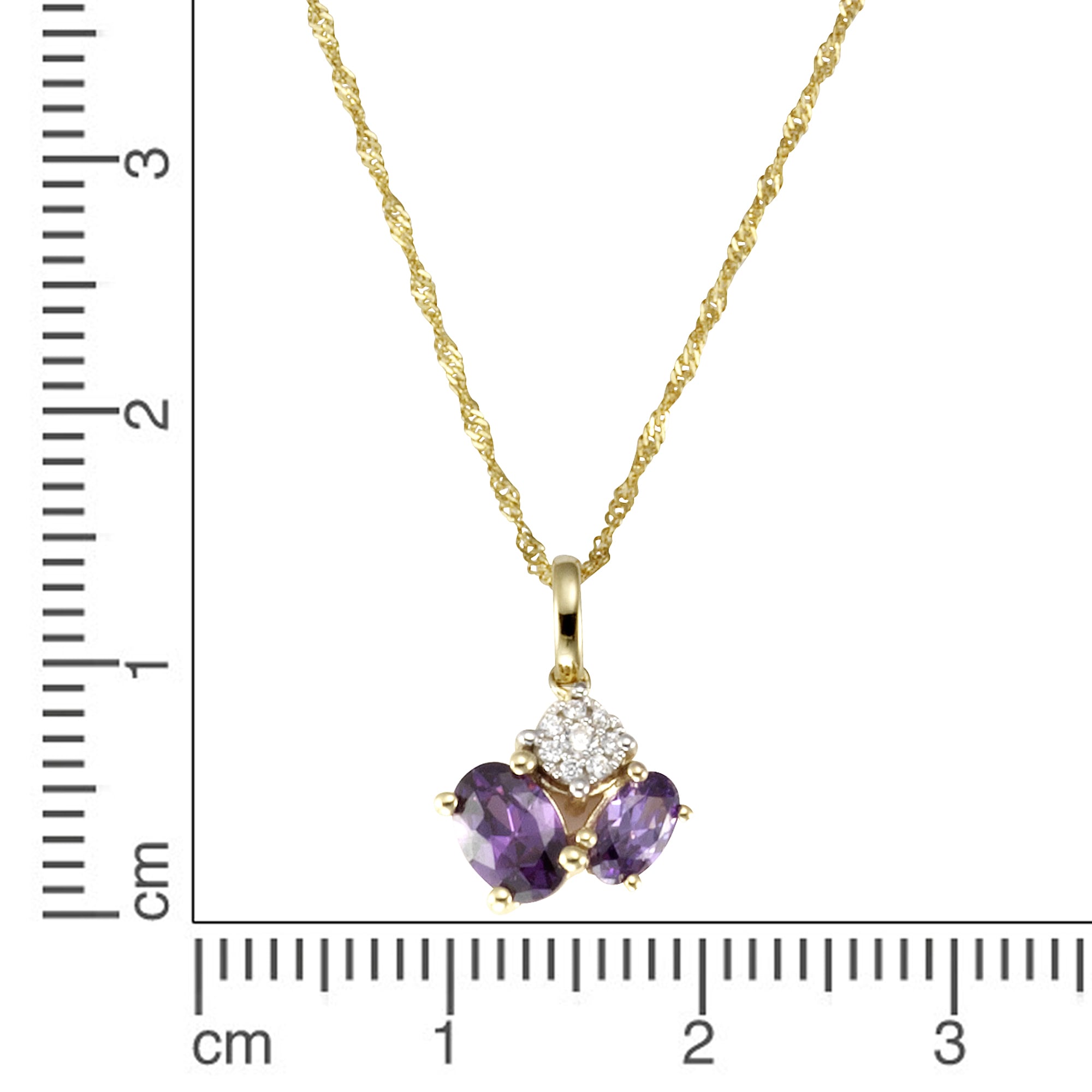 Fascination by Ellen K. Kette mit Anhänger »Gold 375 mit echtem Amethyst + Zirkonia«