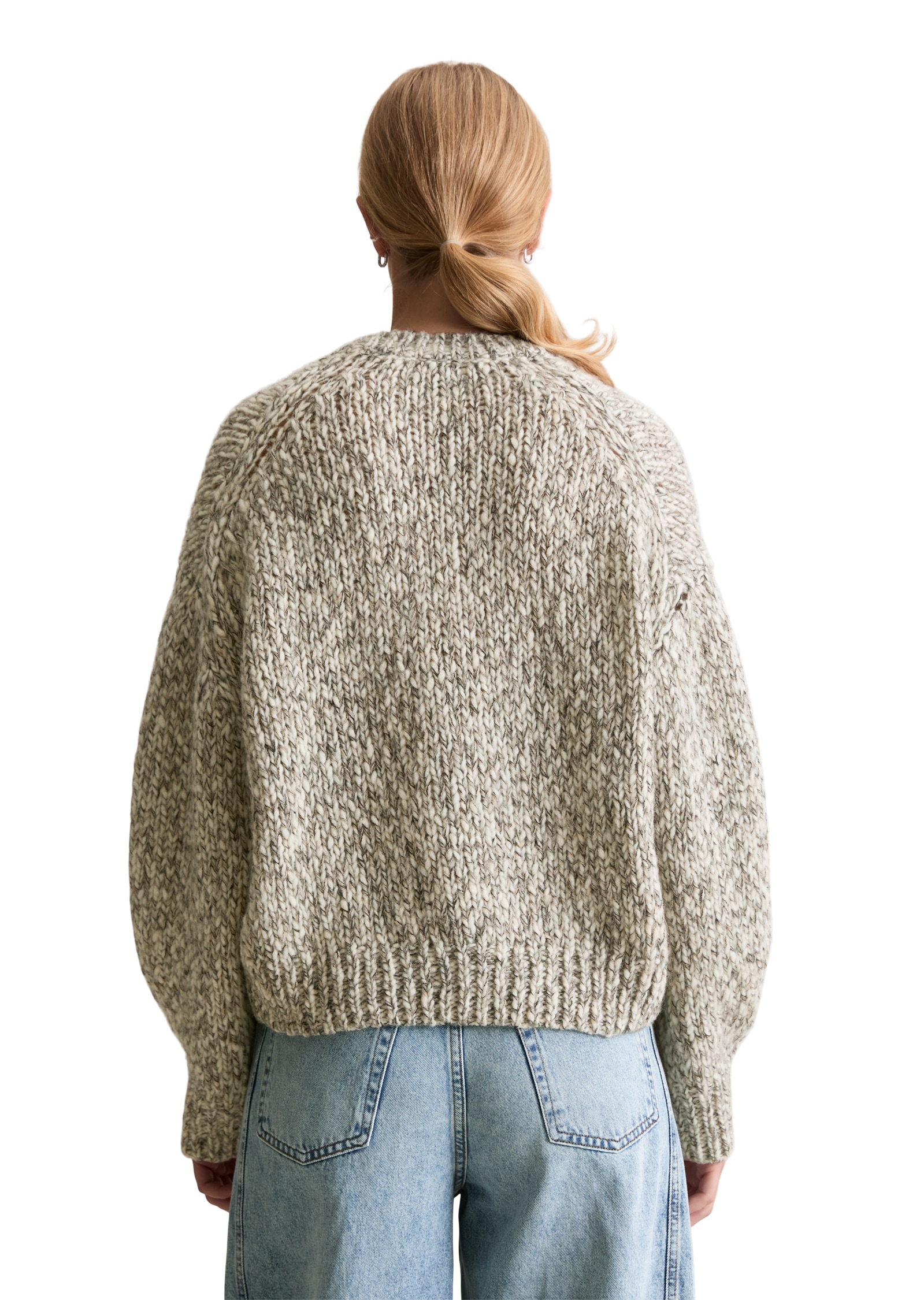 Marc O'Polo DENIM Rundhalspullover Chunky-Strickpullover relaxed fit aus Schurwolle-Alpakawolle-Mix