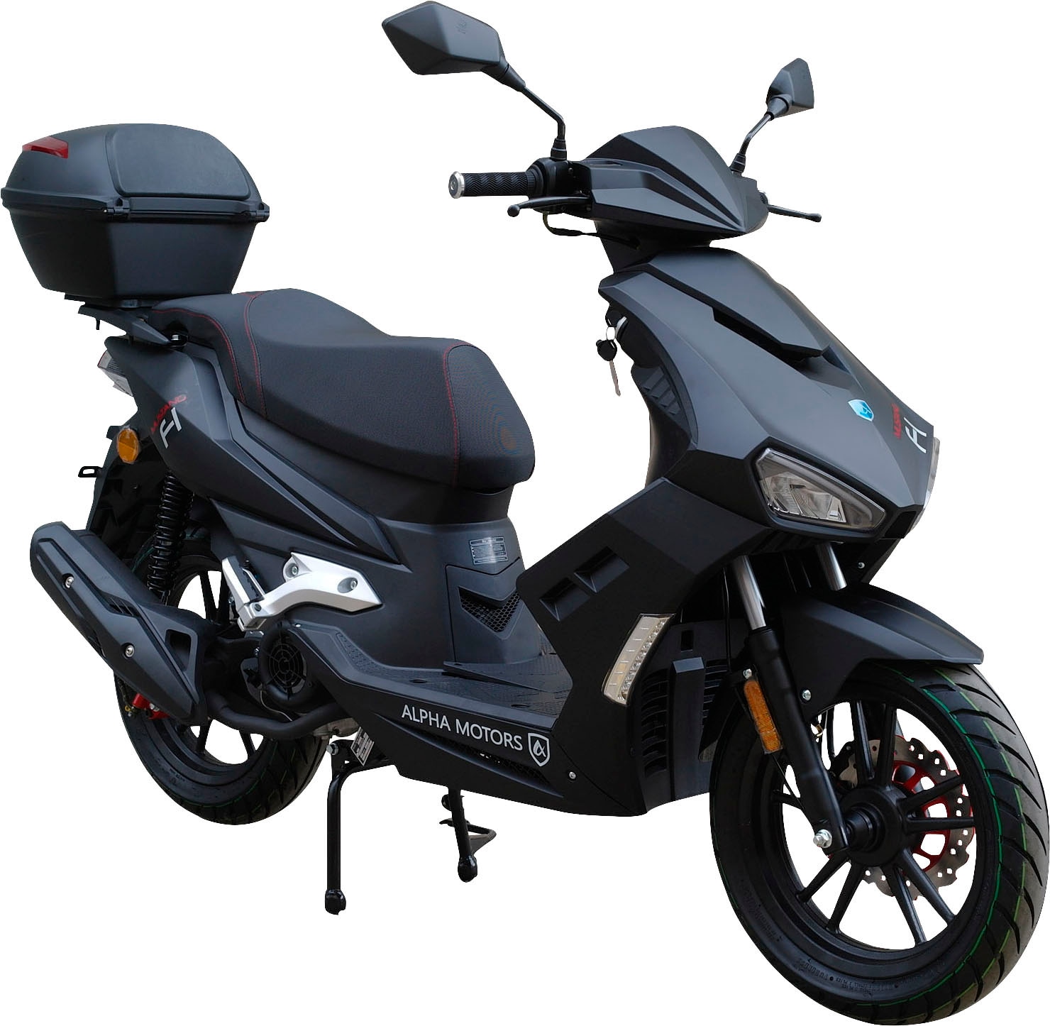 Alpha Motors Motorroller »Mustang FI«, 125 cm³, 85 km/h, Euro 5+, 7,75 PS, (Spar-Set, 2 tlg., mit Topcase), mit USB-Anschluss