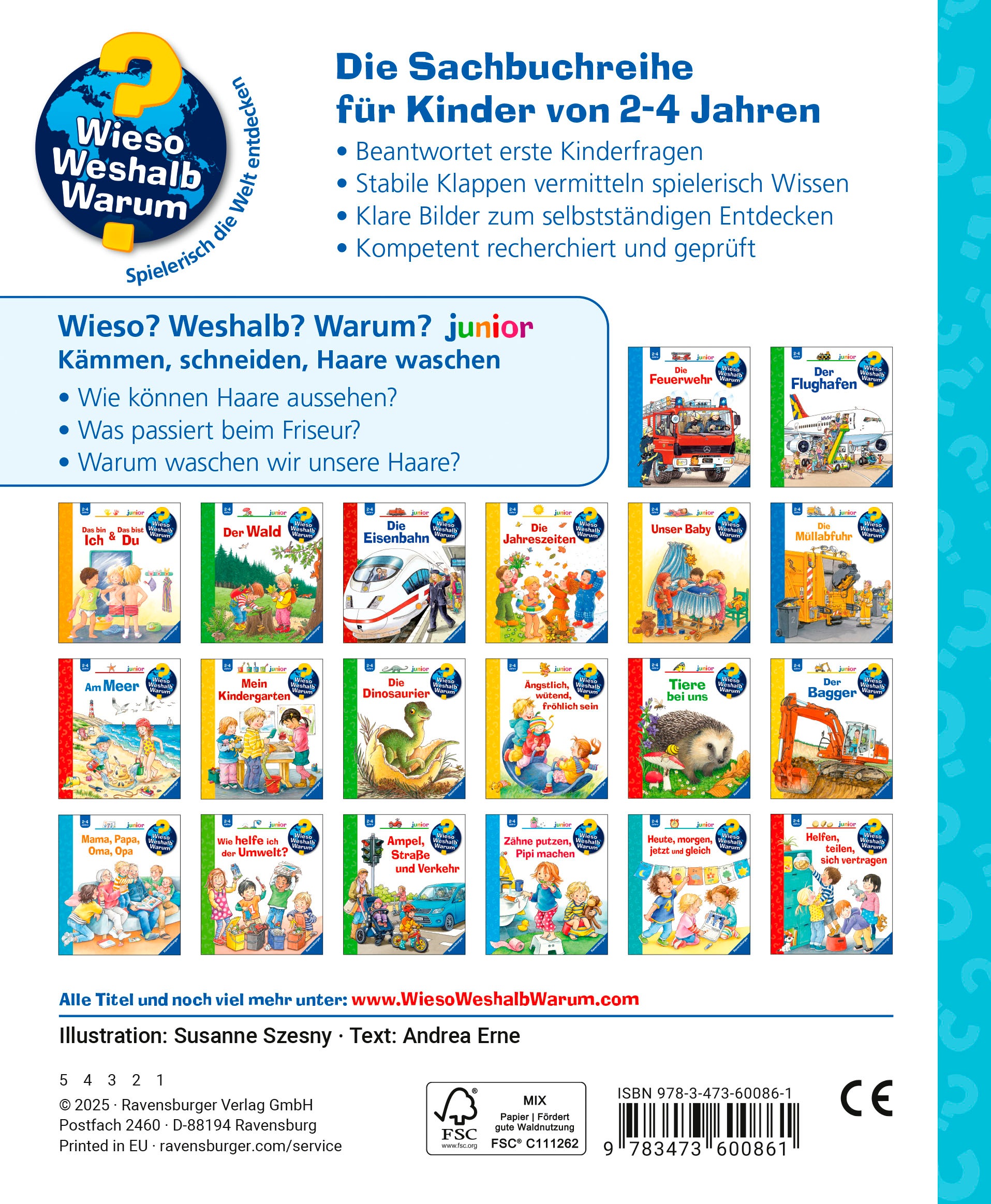 Ravensburger Buch »Wieso?Weshalb?Warum?junior, Band 79 -Kämmen, schneiden, Haare waschen«, Made in Europe
