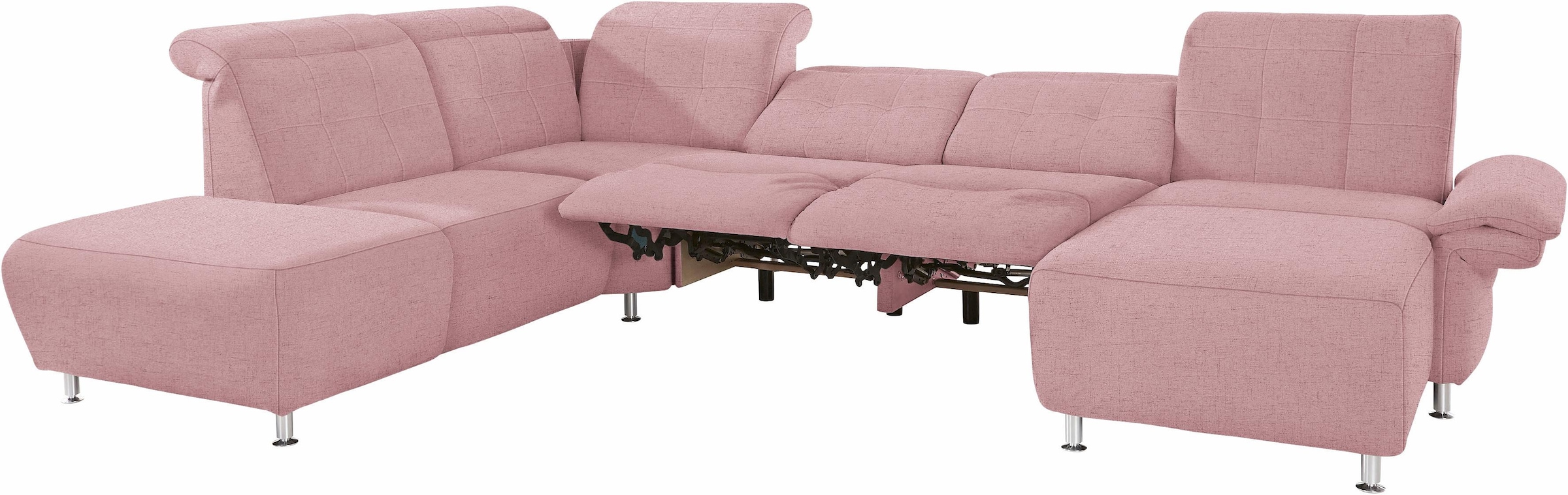 PLACES OF STYLE Wohnlandschaft »Manhattan U-Form« 2 Sitze mit elektrischer Relaxfunktion, verstellbare Armlehnen