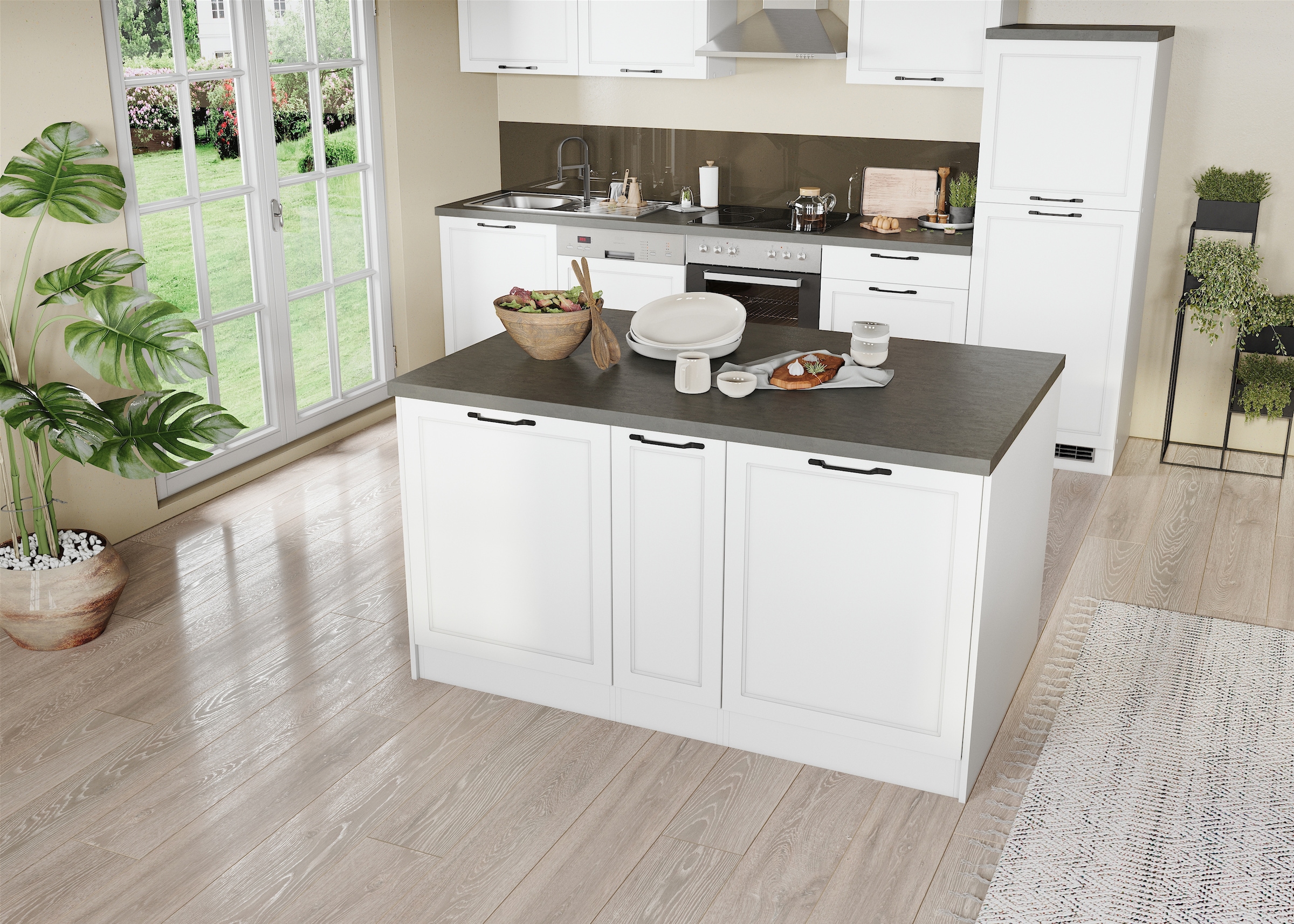 KOCHSTATION Kücheninsel »KS-Lani, Breite 153 cm, mit Flaschenregal« MDF-Fro günstig online kaufen