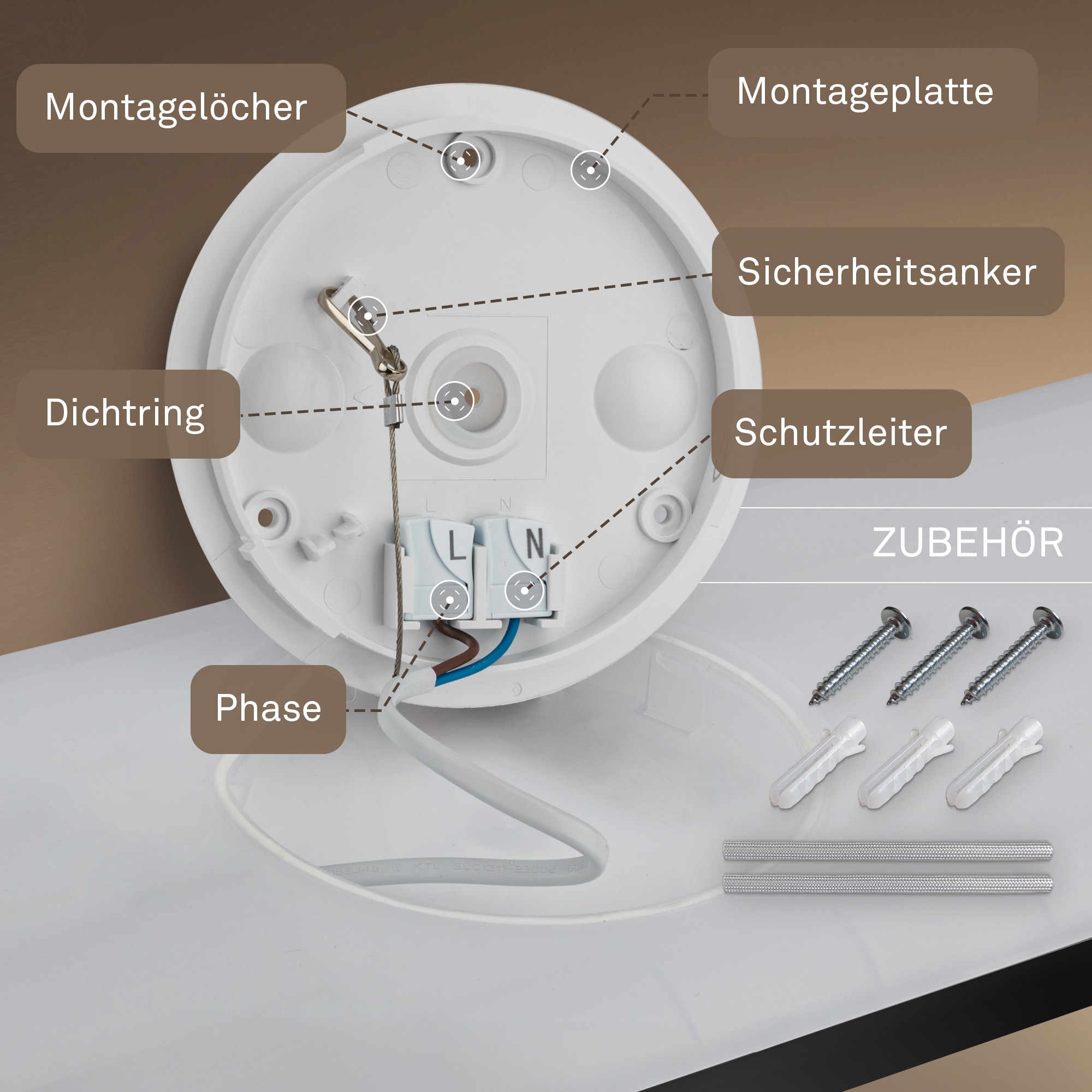 B.K.Licht LED Panel »SHALLOW« LED-Board 1 Stk. Neutralweiß 24x24x3 cm, Badlampe, Badezimmer, Küche, Wohnzimmer