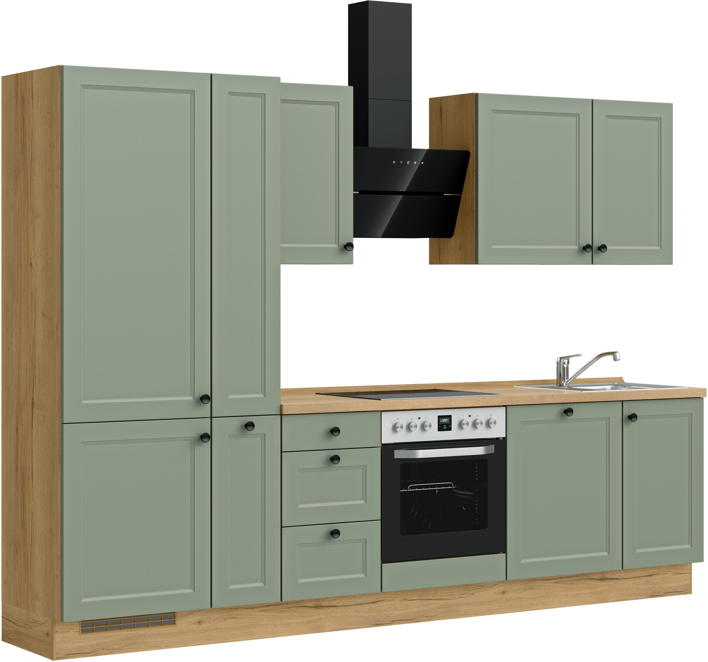 nobilia® Küchenzeile »"Cascada II"« vormontiert, Breite 300 cm, Ausrichtung wählbar, wahlw. mit E-Geräten