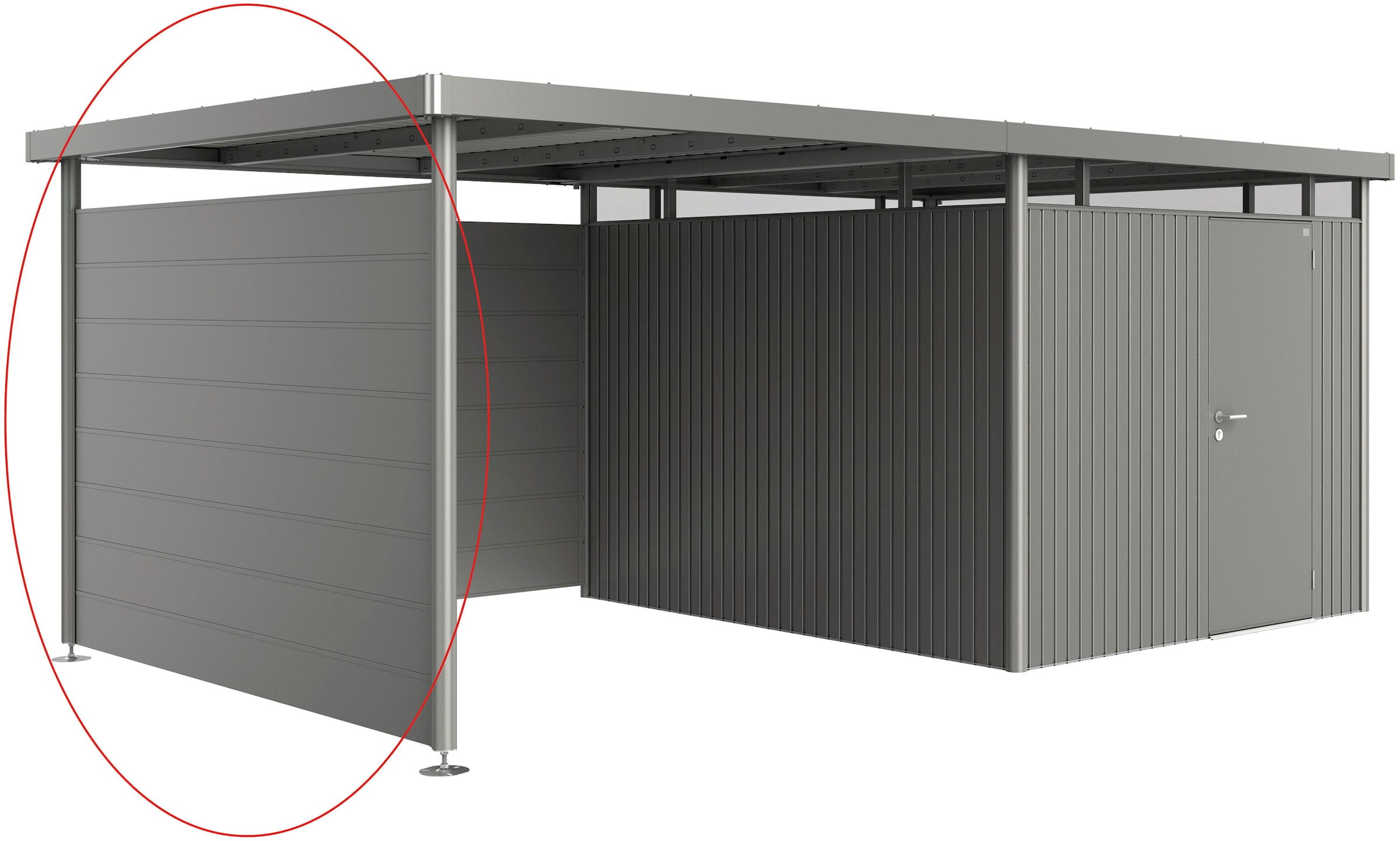 Bild von Biohort Gerätehaus-Seitenwand »HighLine«, quarzgrau-metallic
