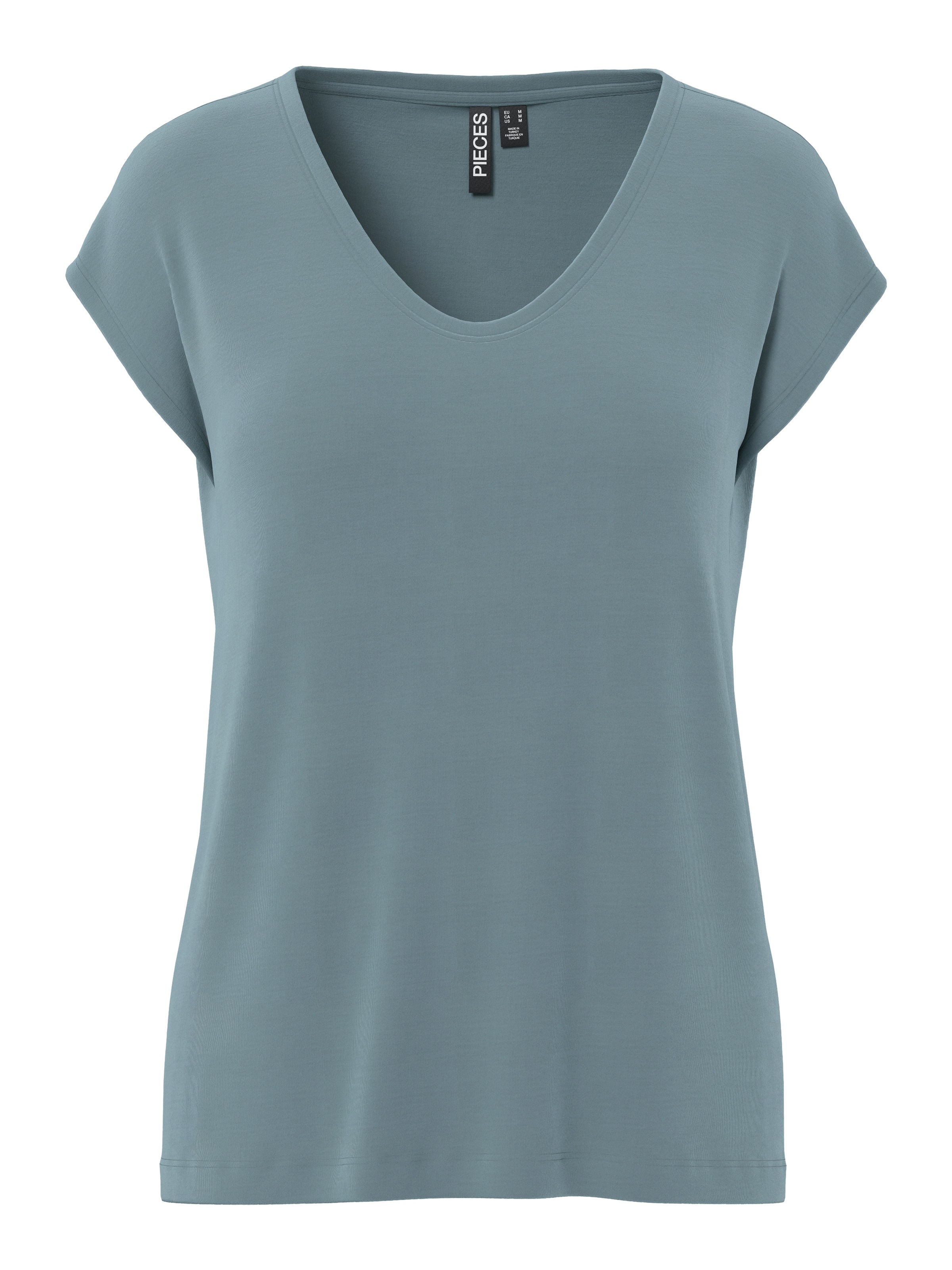 pieces Kurzarmshirt »PCKAMALA TEE NOOS BC« Materialmix, regular fit
