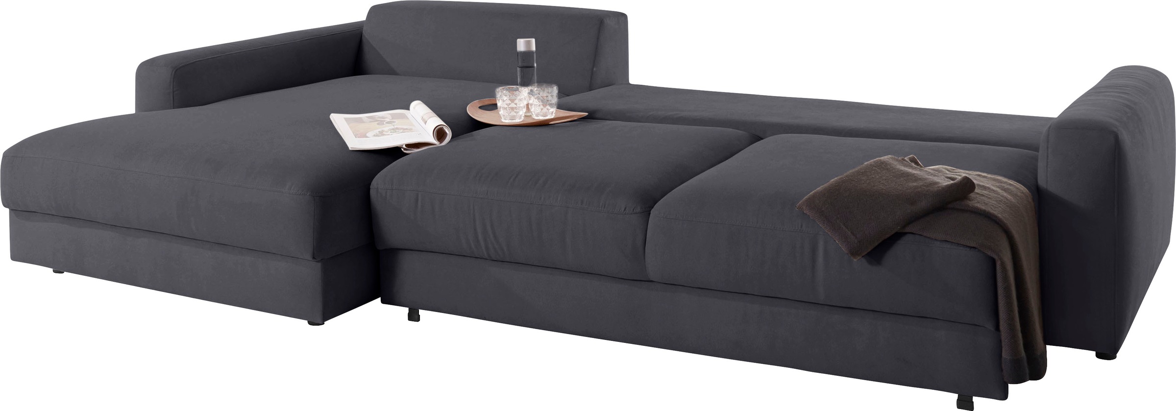Places of Style Ecksofa »Bloomfield, bequem und elegant, L-Form«, wahlweise mit Bettfunktion und Bettkasten