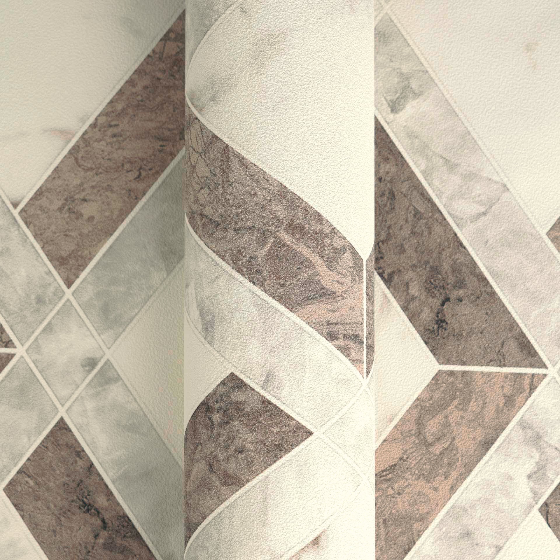 Versace Vliestapete »Versace 6 Tarsia –« 3D-Optik | Barock | Motiv geprägt Modernes Rautendesign in Marmoroptik mit strukturierter Oberfläche
