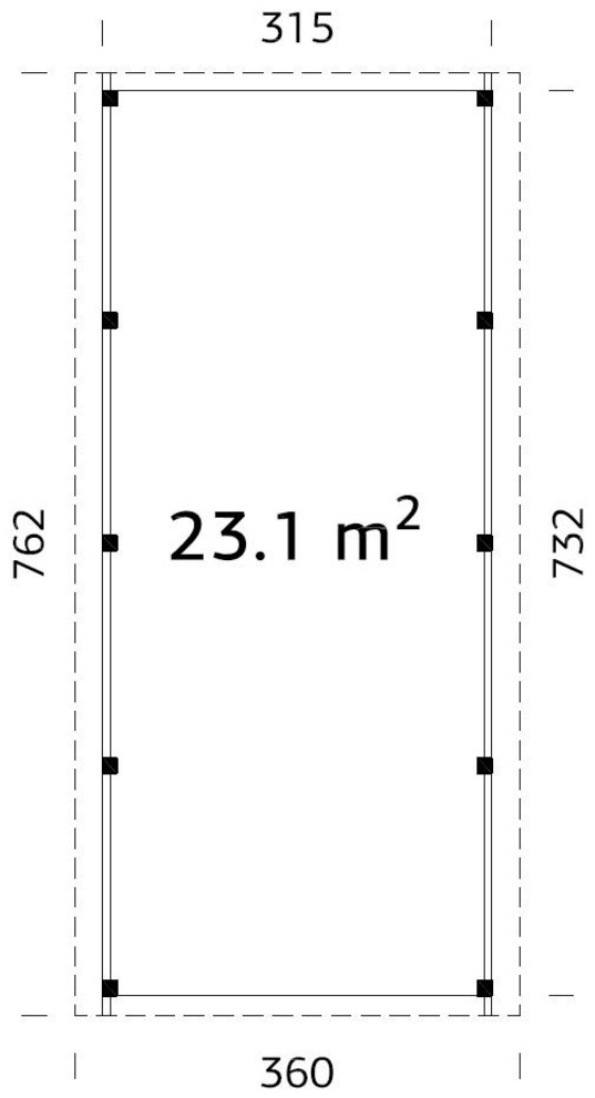 Palmako Einzelcarport »Karl«, Holz, natur