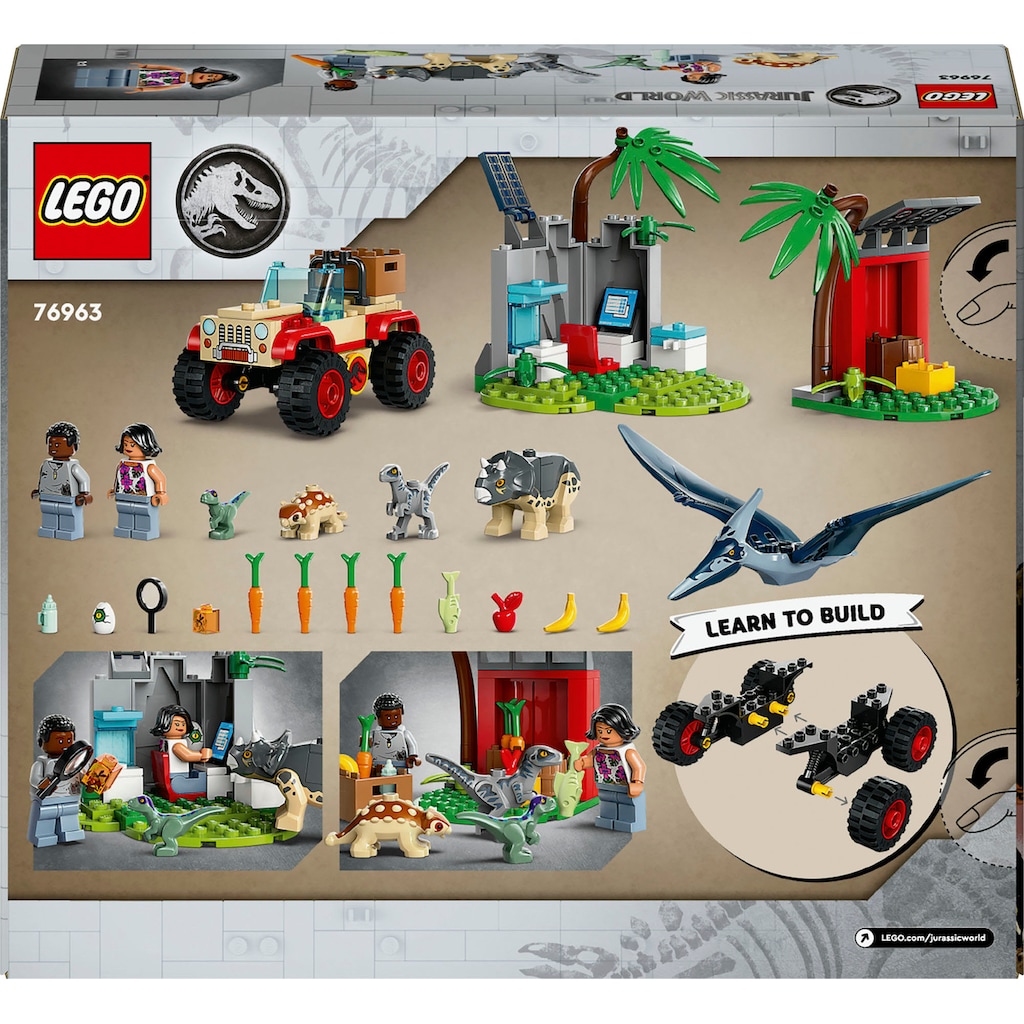 LEGO® Konstruktionsspielsteine »Rettungszentrum für Baby-Dinos (76963), LEGO Jurassic World«, (139 St.), Made in Europe