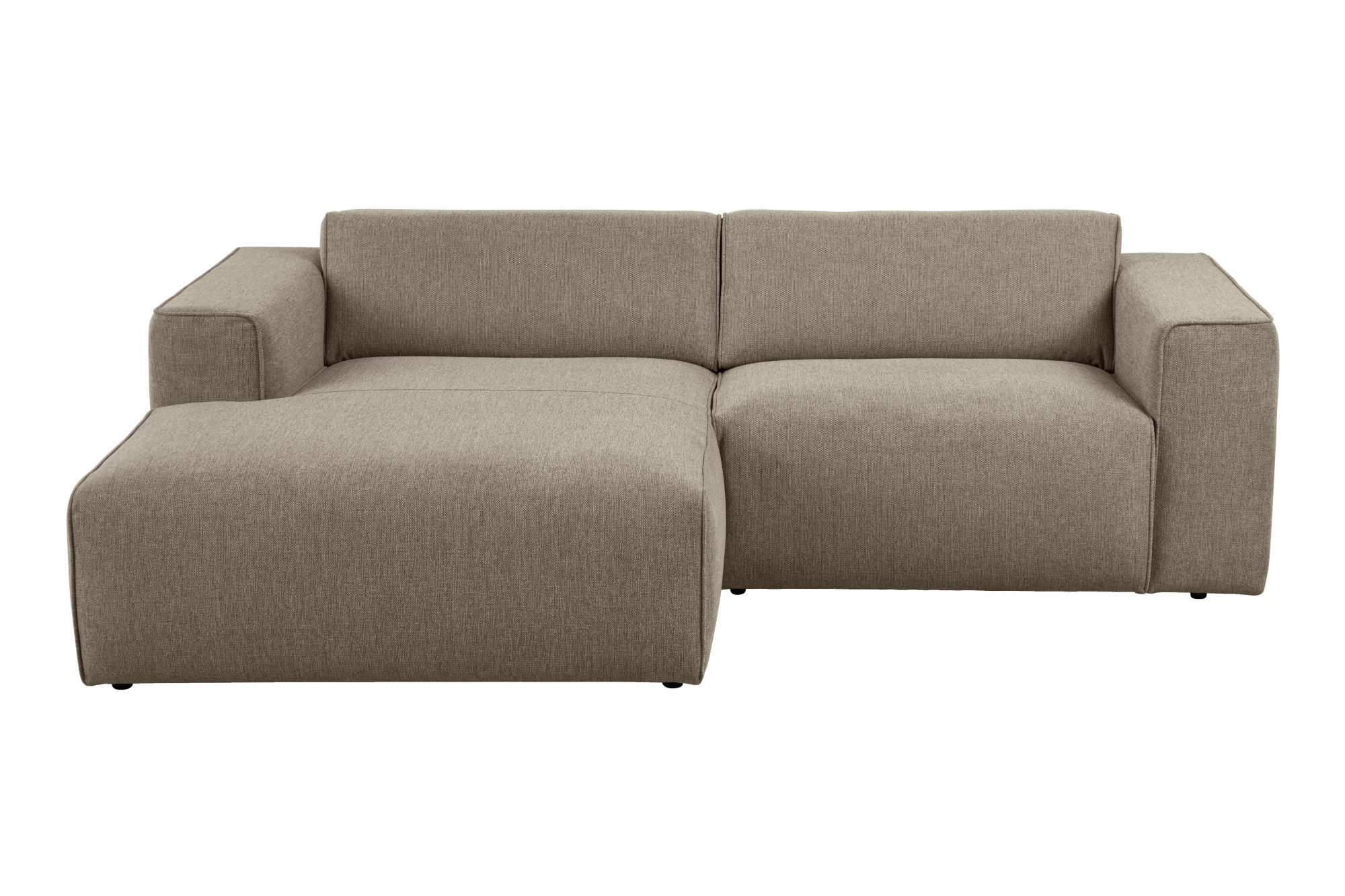 andas Ecksofa »Noord mit Kedernaht, Breite 234 cm«, Cord, Struktur, Webstoff, mit Wellenunterfederung, Massivholzrahmen