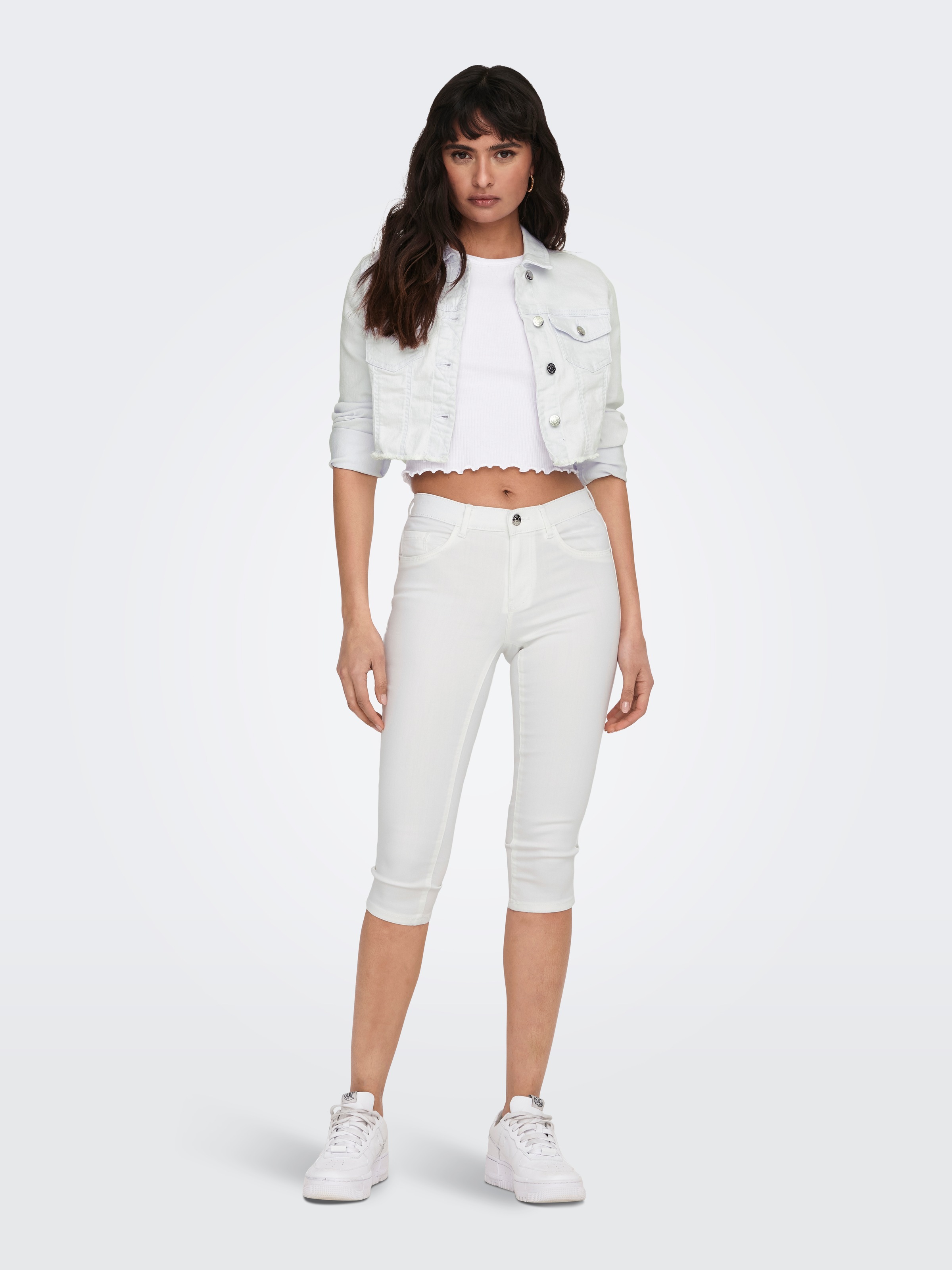 ONLY Caprijeans »ONLRAIN – Skinny Fit mit mittlerer Leibhöhe für moderne Silhouette«, skinny fit, Denim/Jeans, Viskosemischung, unifarben, pflegeleicht