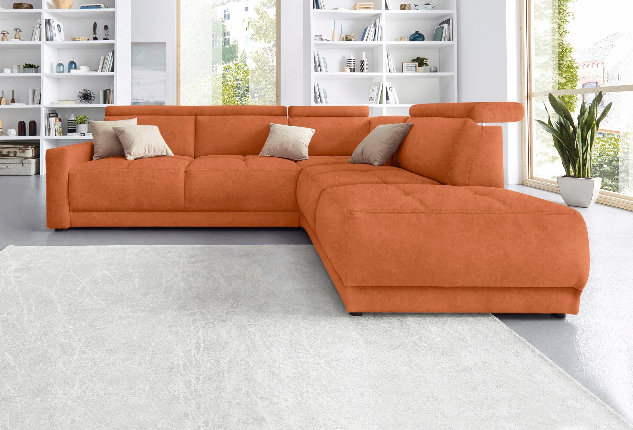 DOMO collection Ecksofa »Ava, moderne Sitzheftung mit toller Doppelnaht, ko günstig online kaufen