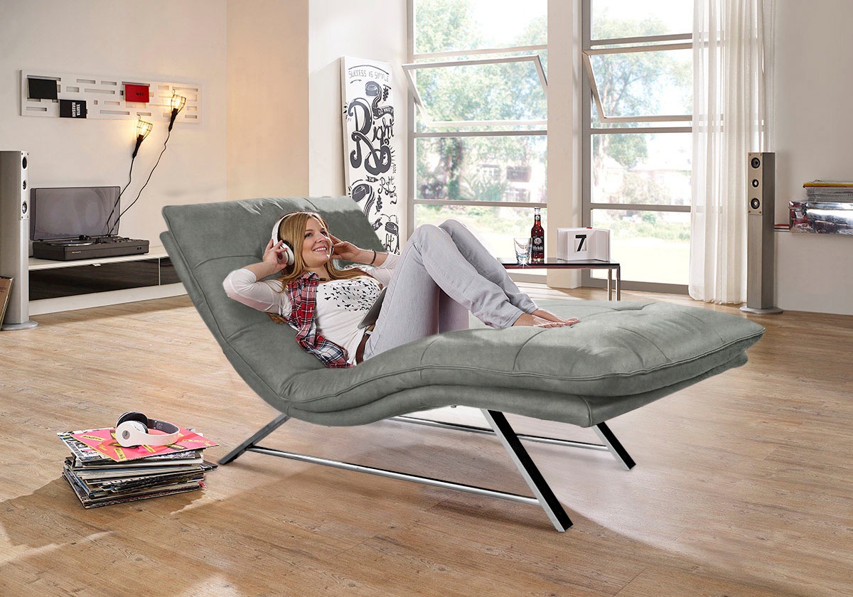 W.SCHILLIG Relaxliege »daily dreams«, in Waffelkissen-Optik, wahlweise mit Motor, Kufengestell, in 2 Breiten