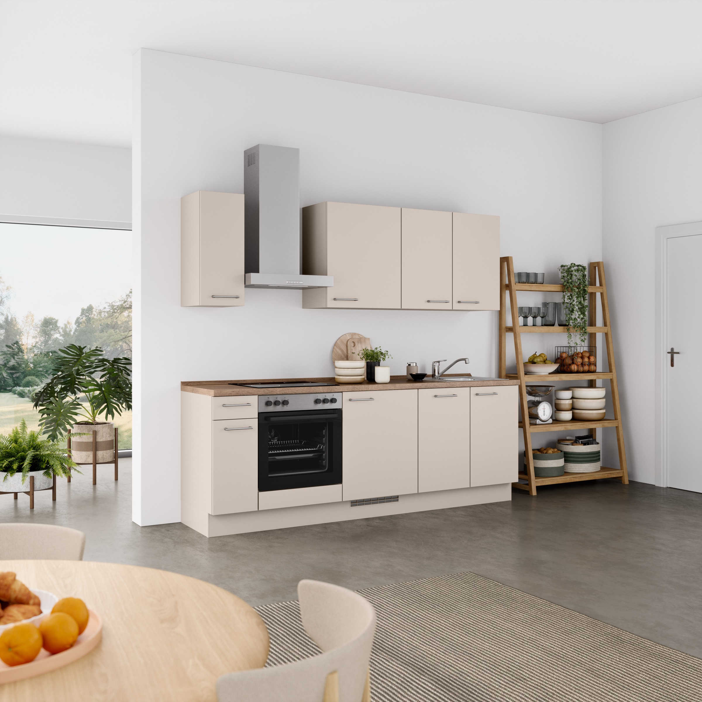 nobilia® Küchenzeile »"Laser I"«, vormontiert, Ausrichtung wählbar, Breite 240 cm, wahlw. mit E-Geräten