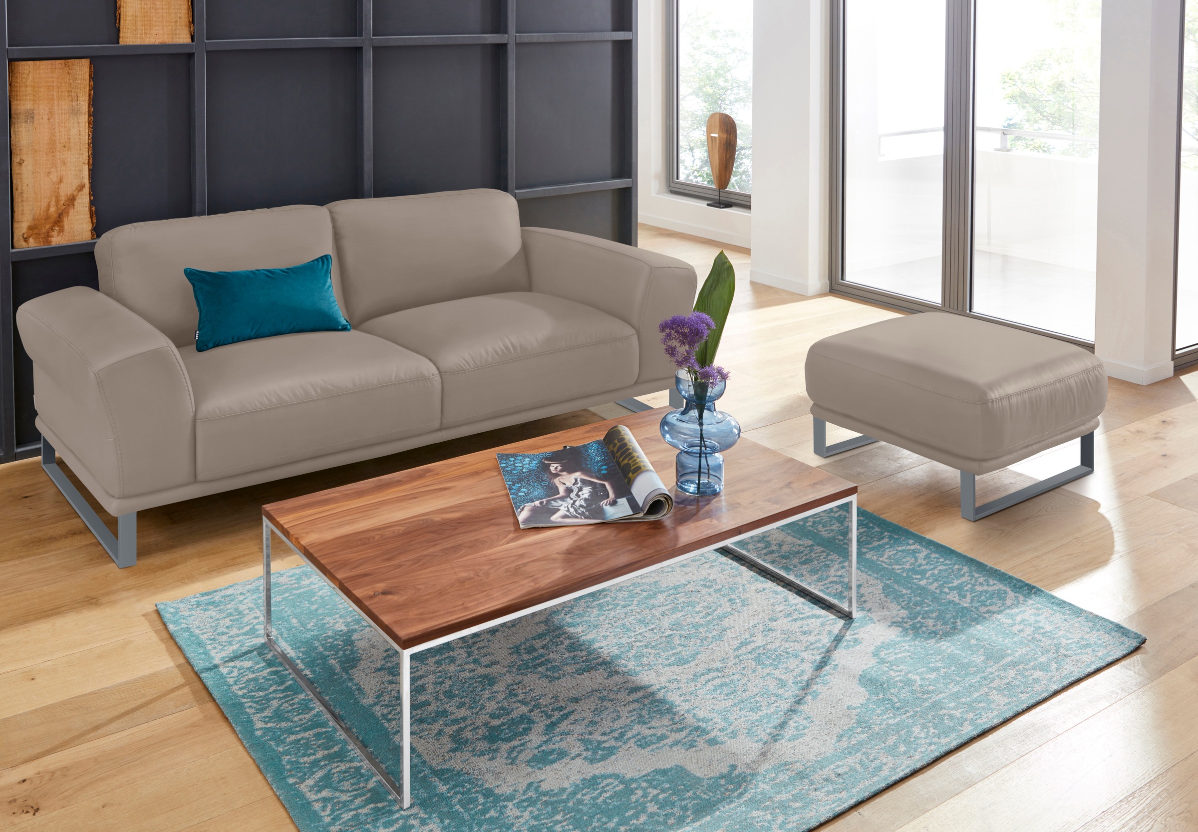 W.SCHILLIG 2,5-Sitzer »montanaa«, mit Metallkufen in Silber matt, Breite 212 cm