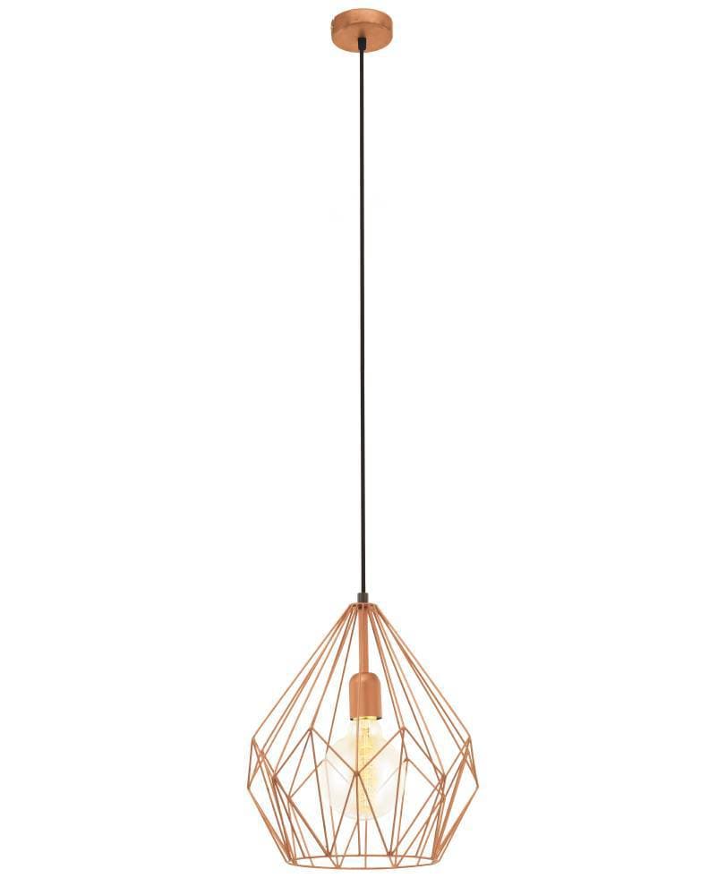 EGLO Pendelleuchte »CARLTON Hängeleuchte, Kupfer, Stahl, exkl. Leuchtmittel, Retro«, 1 flammig, Leuchtmittel E27 | ohne Leuchtmittel, Vintage Pendellampe, 1 flammig, Drahtgeflecht, Industrial, 110x31cm
