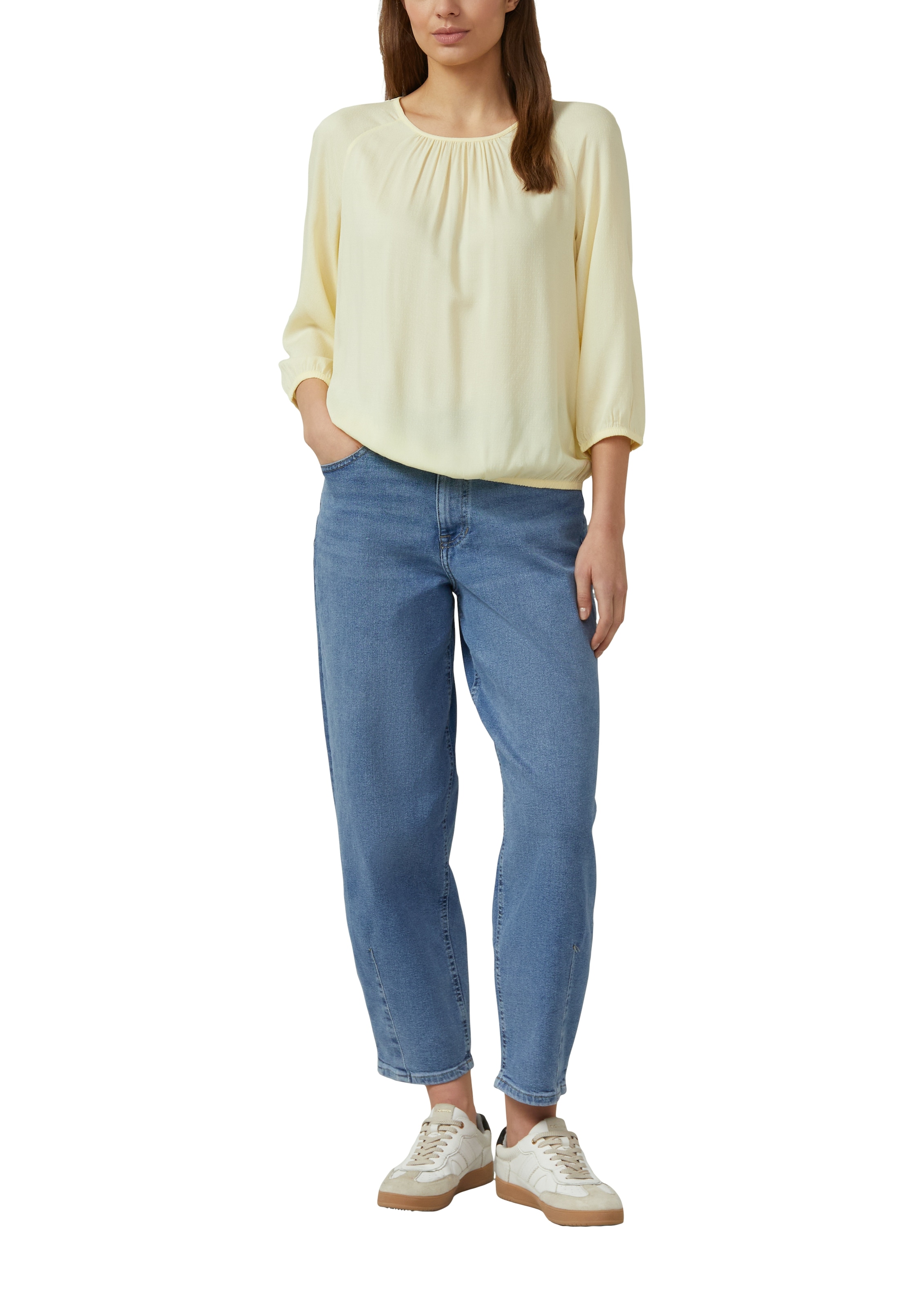 s.Oliver Schlupfbluse mit elstsichem Bund und aus reiner Viskose