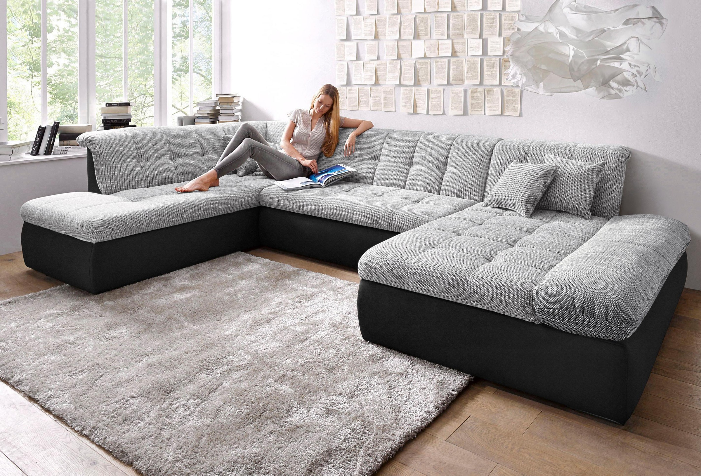DOMO collection Wohnlandschaft »Moric U-Form, auch in Cord, Breite 353cm, v günstig online kaufen