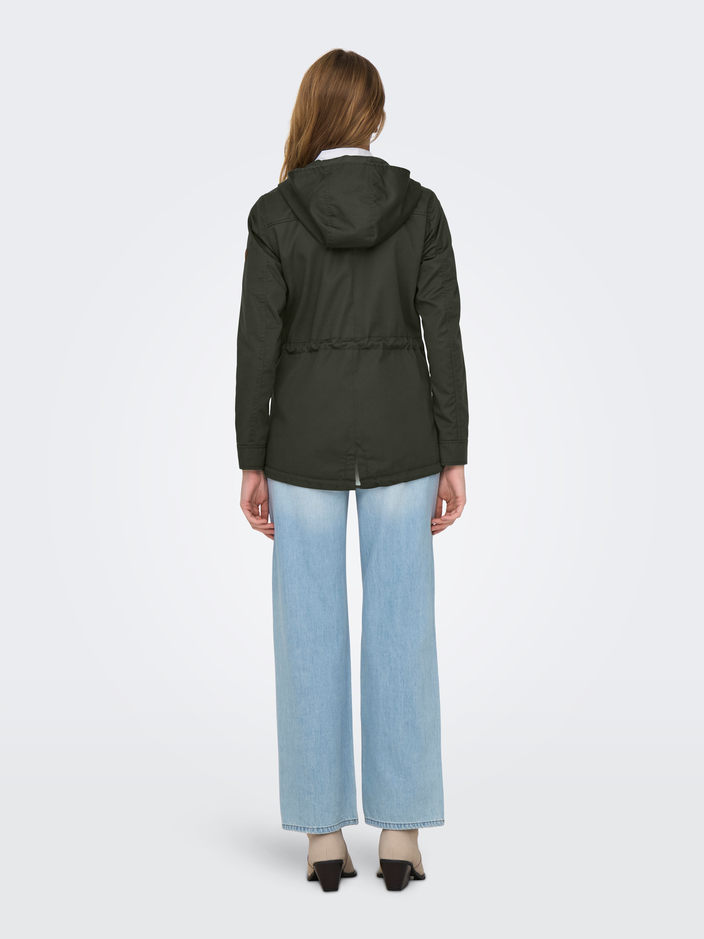 ONLY Parka »ONLLORCA LIFE CANVAS PARKA CC OTW« mit Kapuze mit Kordelzug in der Taille
