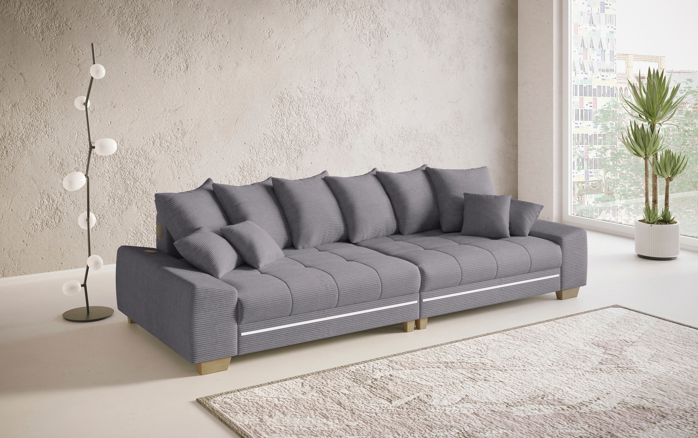 Mr. Couch Big-Sofa »Nikita II«, mit RGB-LED, Bluetooth-Soundsystem, Kaltschaum