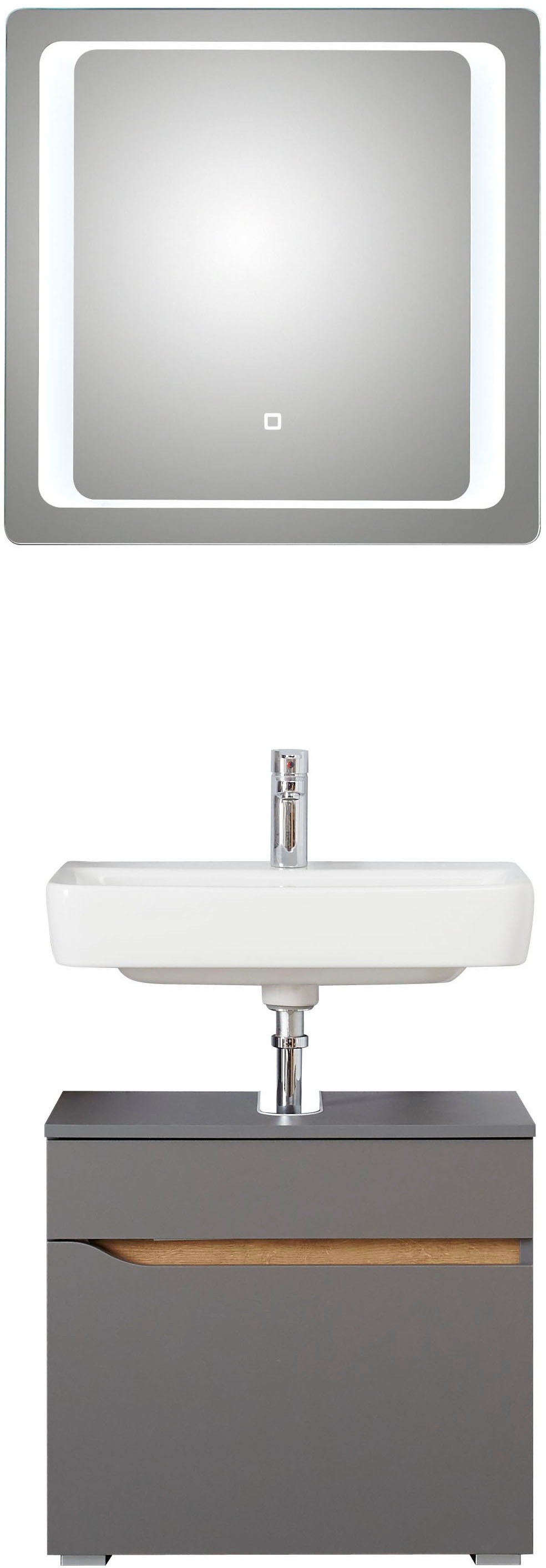 Saphir Badmöbel-Set »Quickset 2-teilig, Waschbeckenunterschrank mit LED-Spi günstig online kaufen